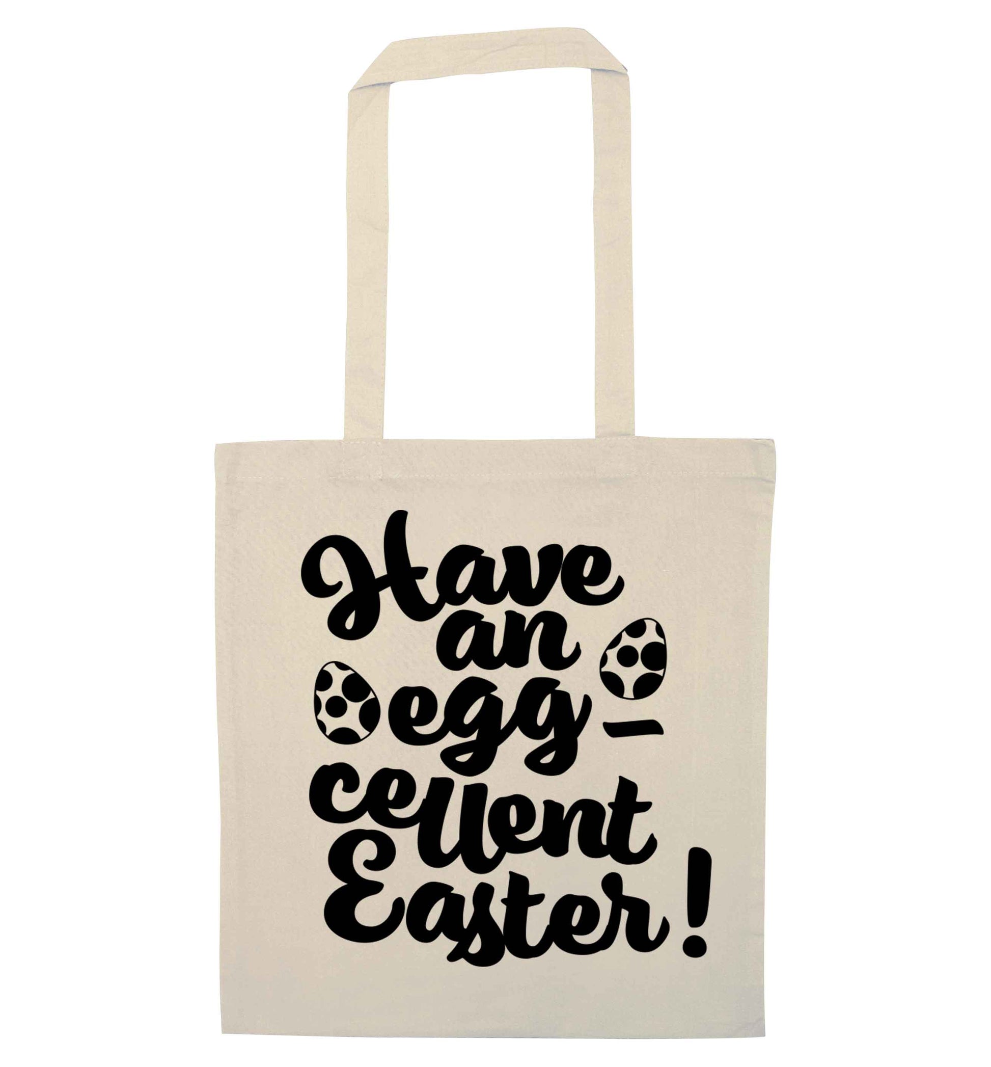 Have an eggcellent Easter natural tote bag
