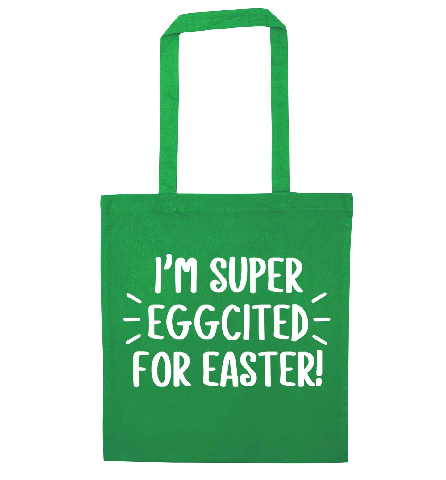 I'm super eggcited for Easter green tote bag