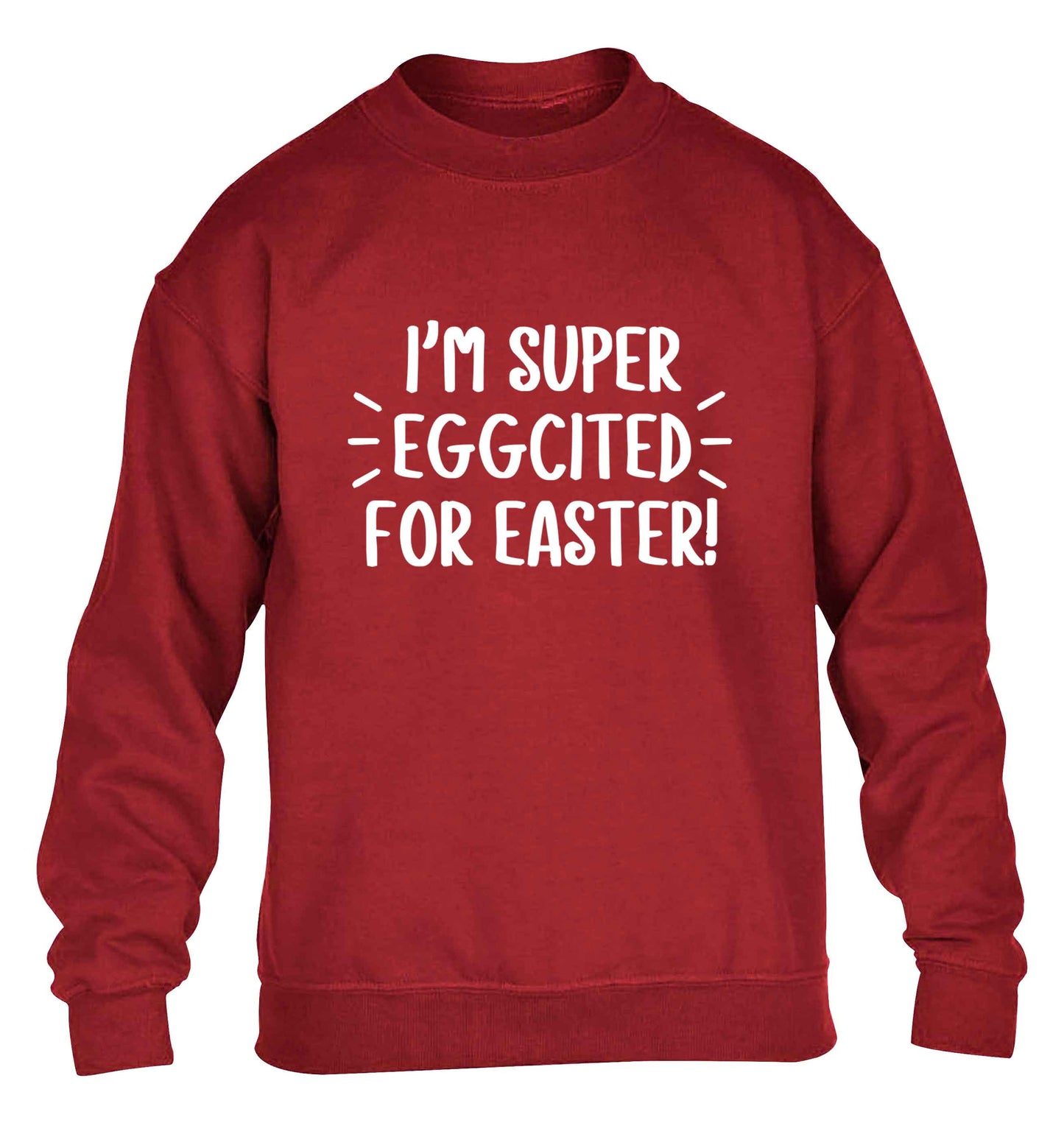 I'm super eggcited for Easter children's grey sweater 12-13 Years