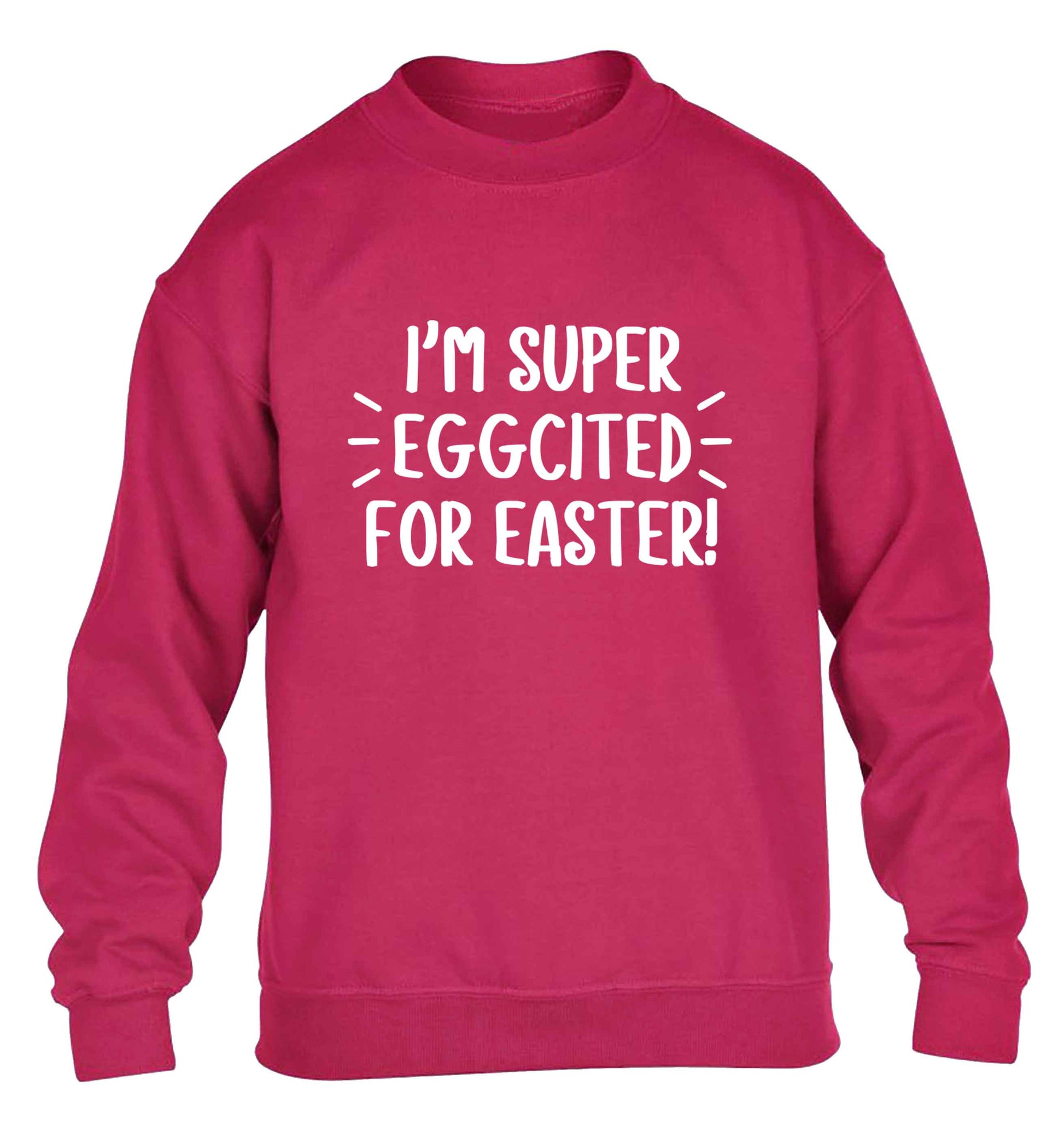 I'm super eggcited for Easter children's pink sweater 12-13 Years