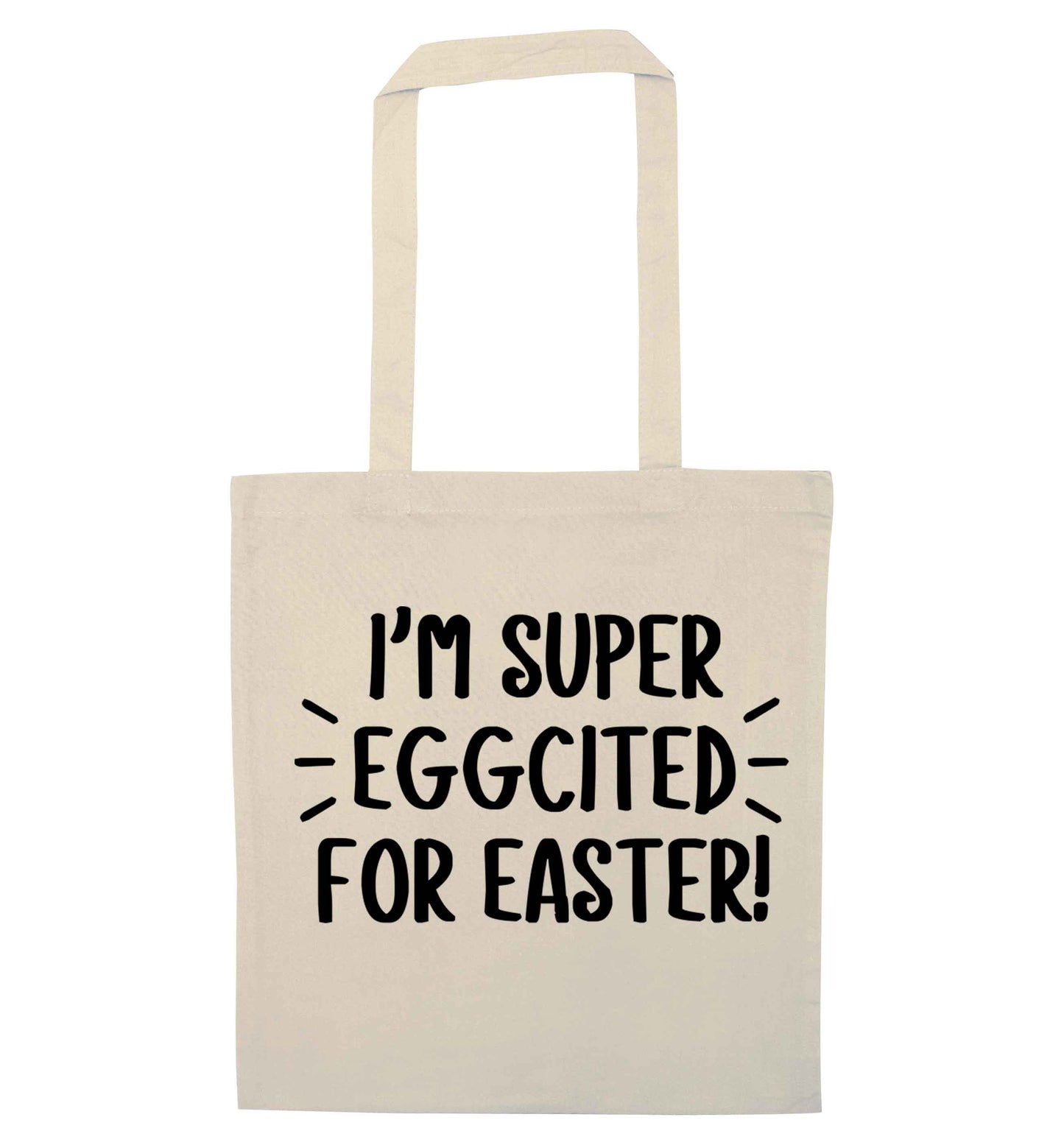 I'm super eggcited for Easter natural tote bag