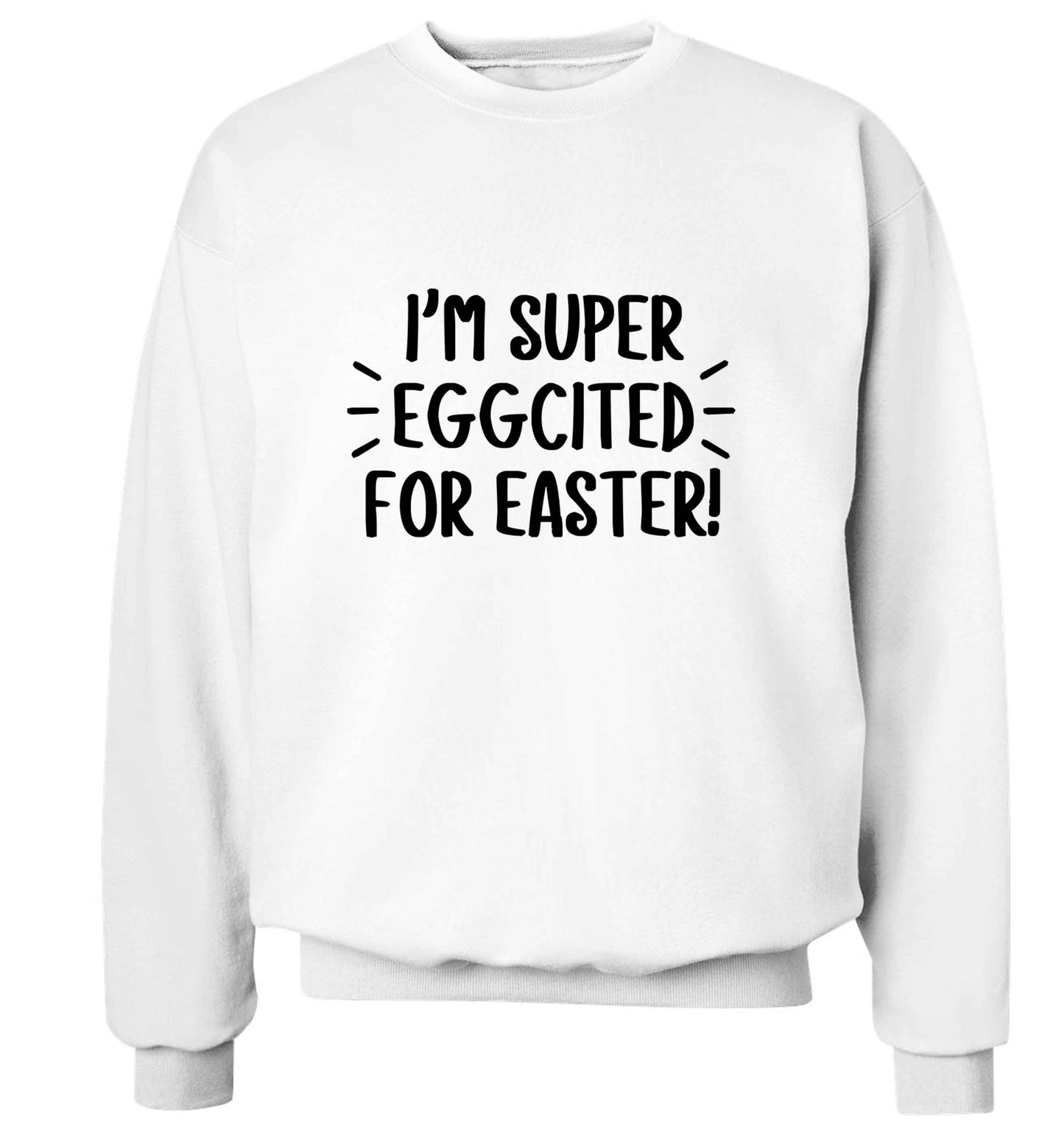 I'm super eggcited for Easter adult's unisex white sweater 2XL