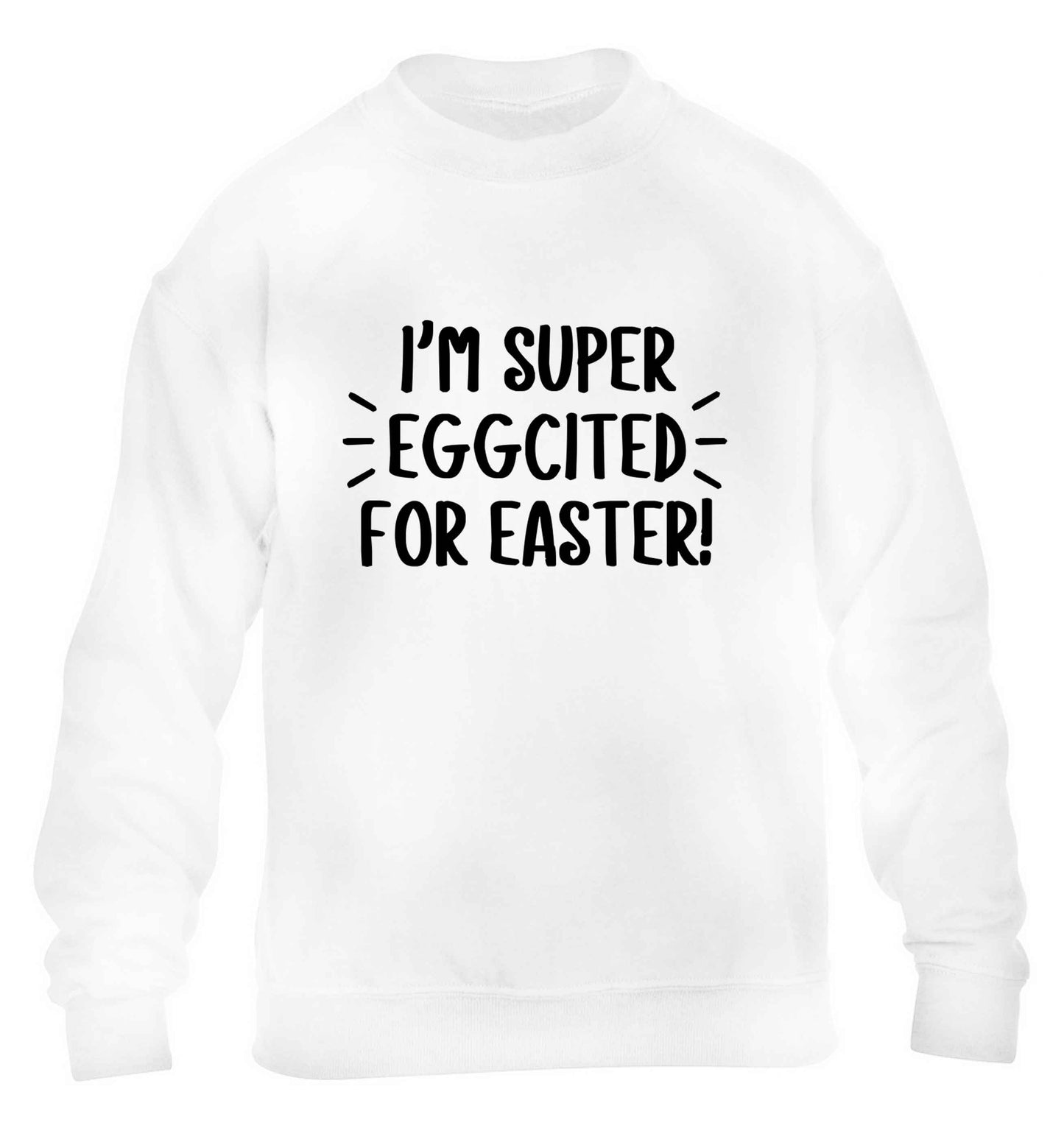 I'm super eggcited for Easter children's white sweater 12-13 Years