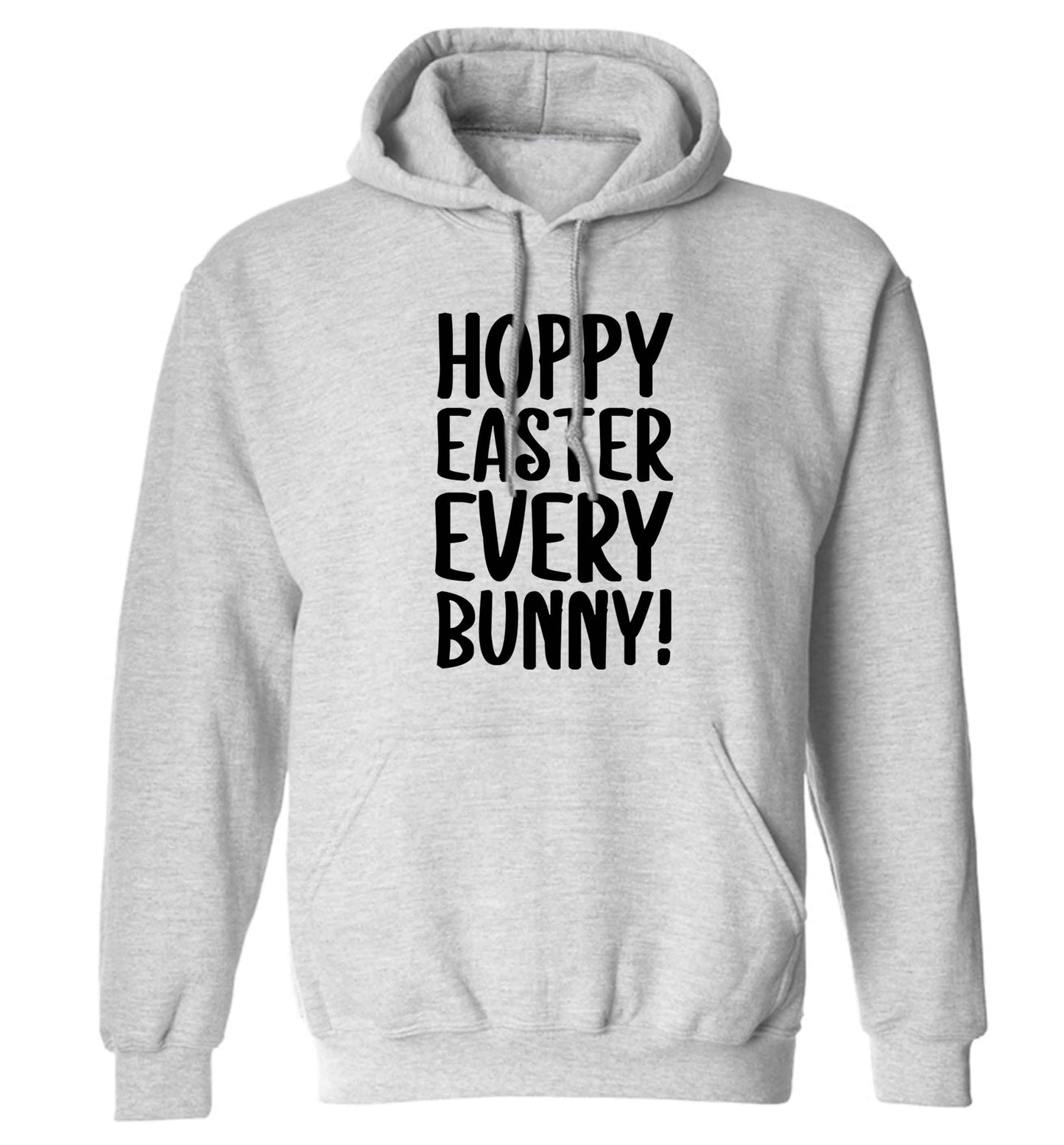 Hoppy Easter every bunny! adults unisex grey hoodie 2XL