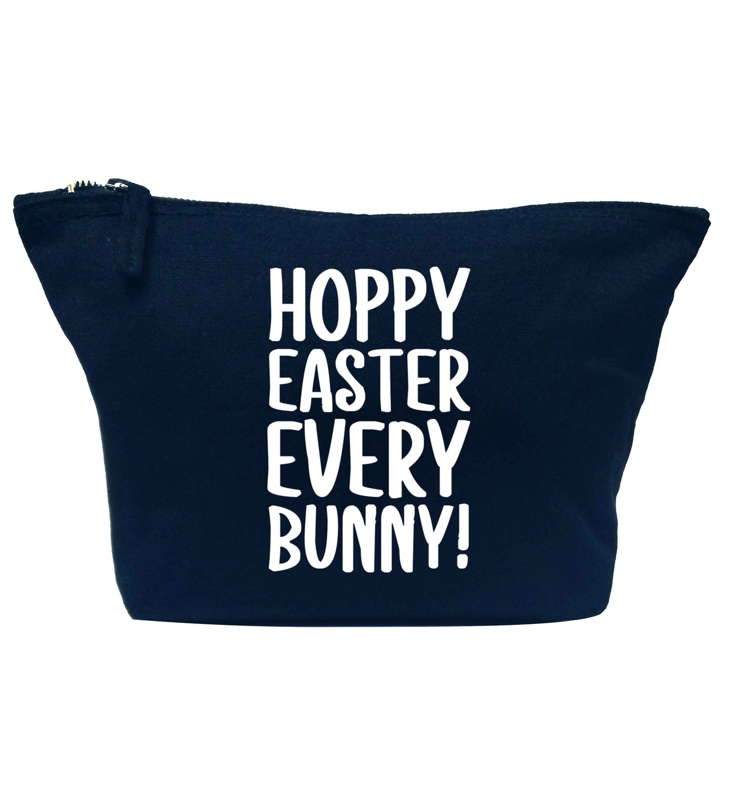 Hoppy Easter every bunny! navy makeup bag