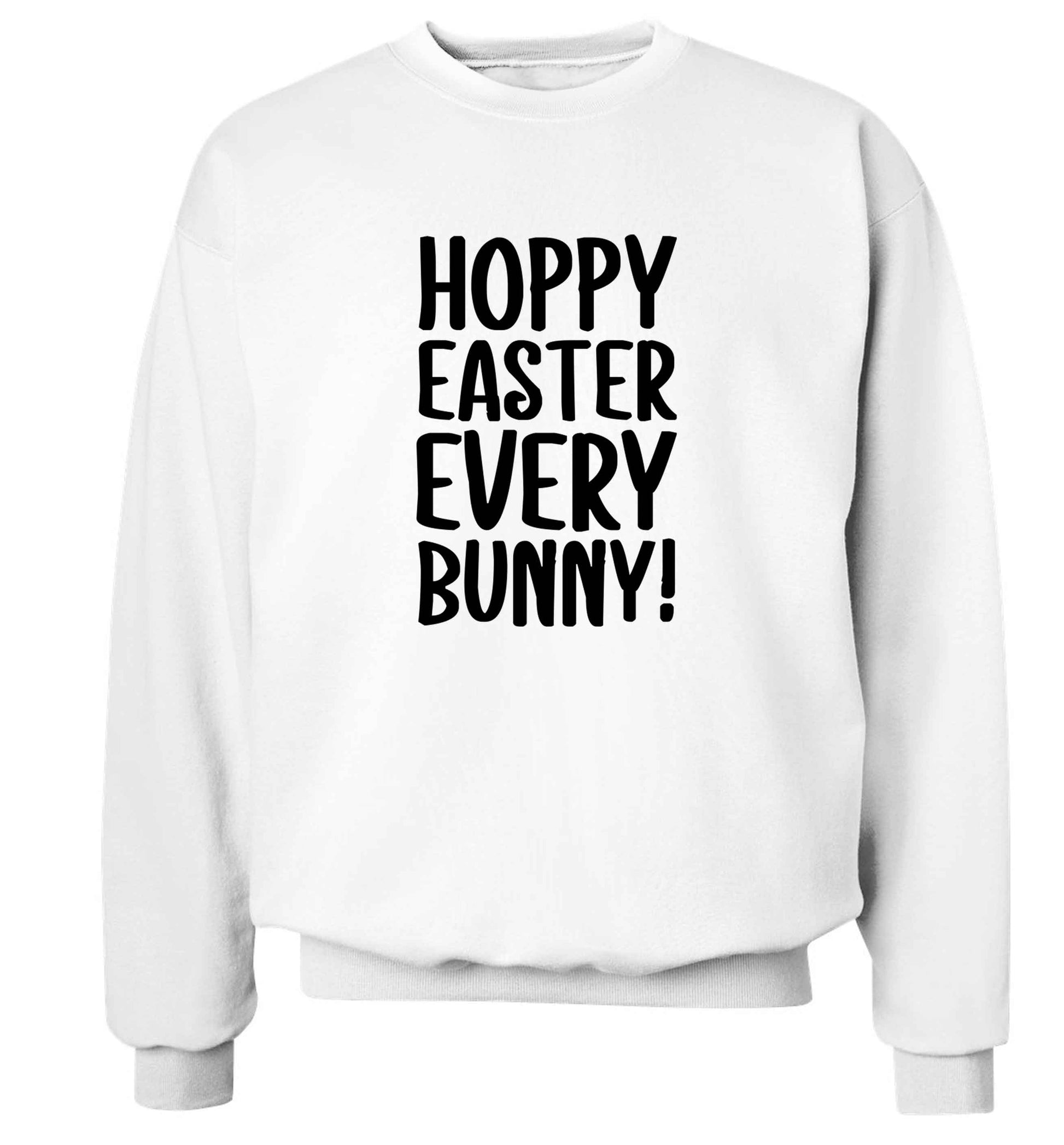 Hoppy Easter every bunny! adult's unisex white sweater 2XL