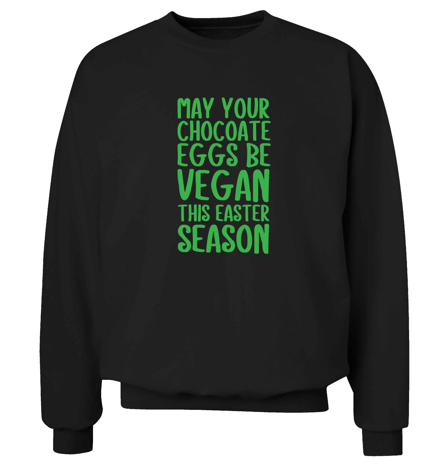 Easter bunny approved! Vegans will love this easter themed adult's unisex black sweater 2XL