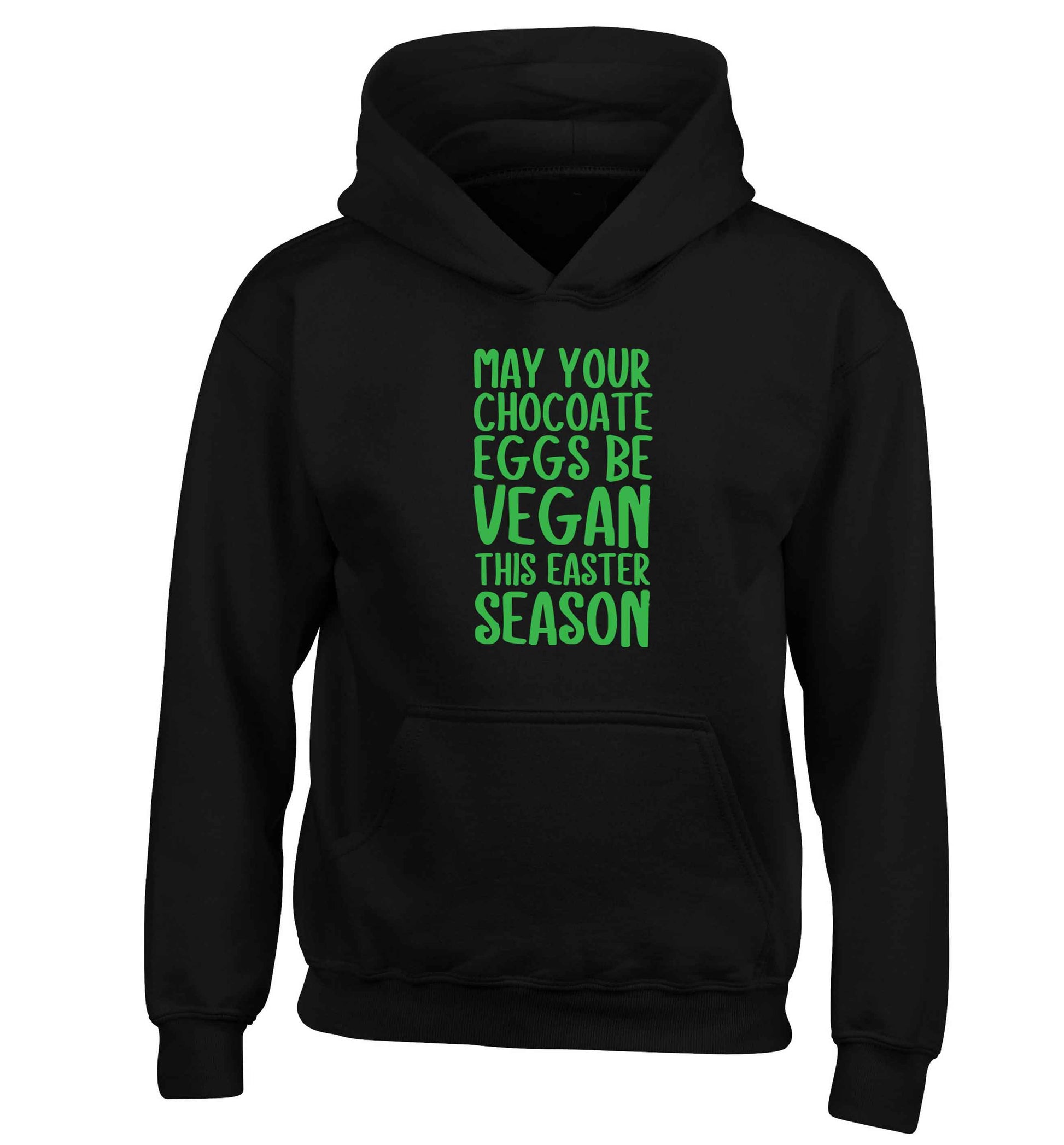 Easter bunny approved! Vegans will love this easter themed children's black hoodie 12-13 Years