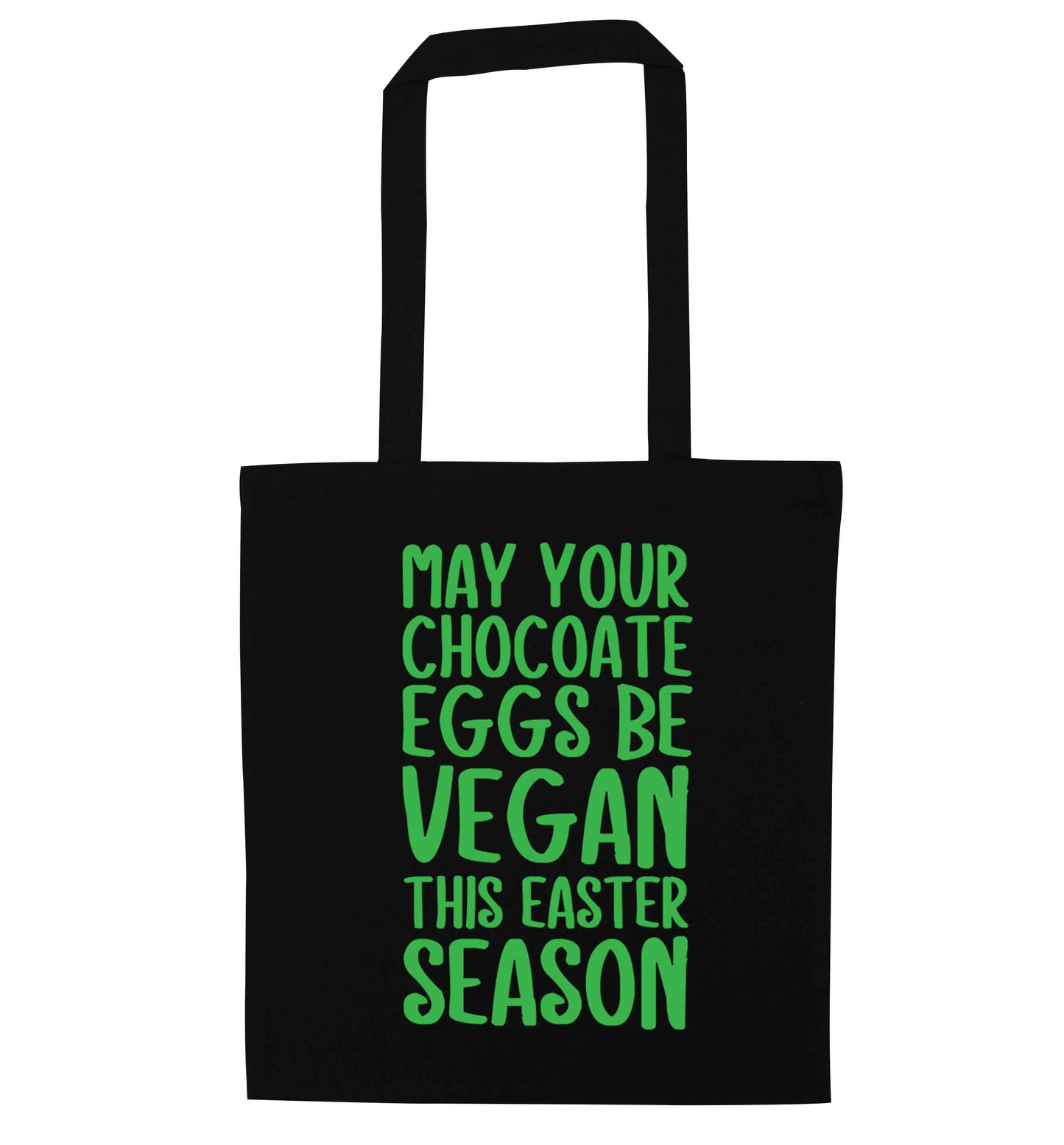 Easter bunny approved! Vegans will love this easter themed black tote bag