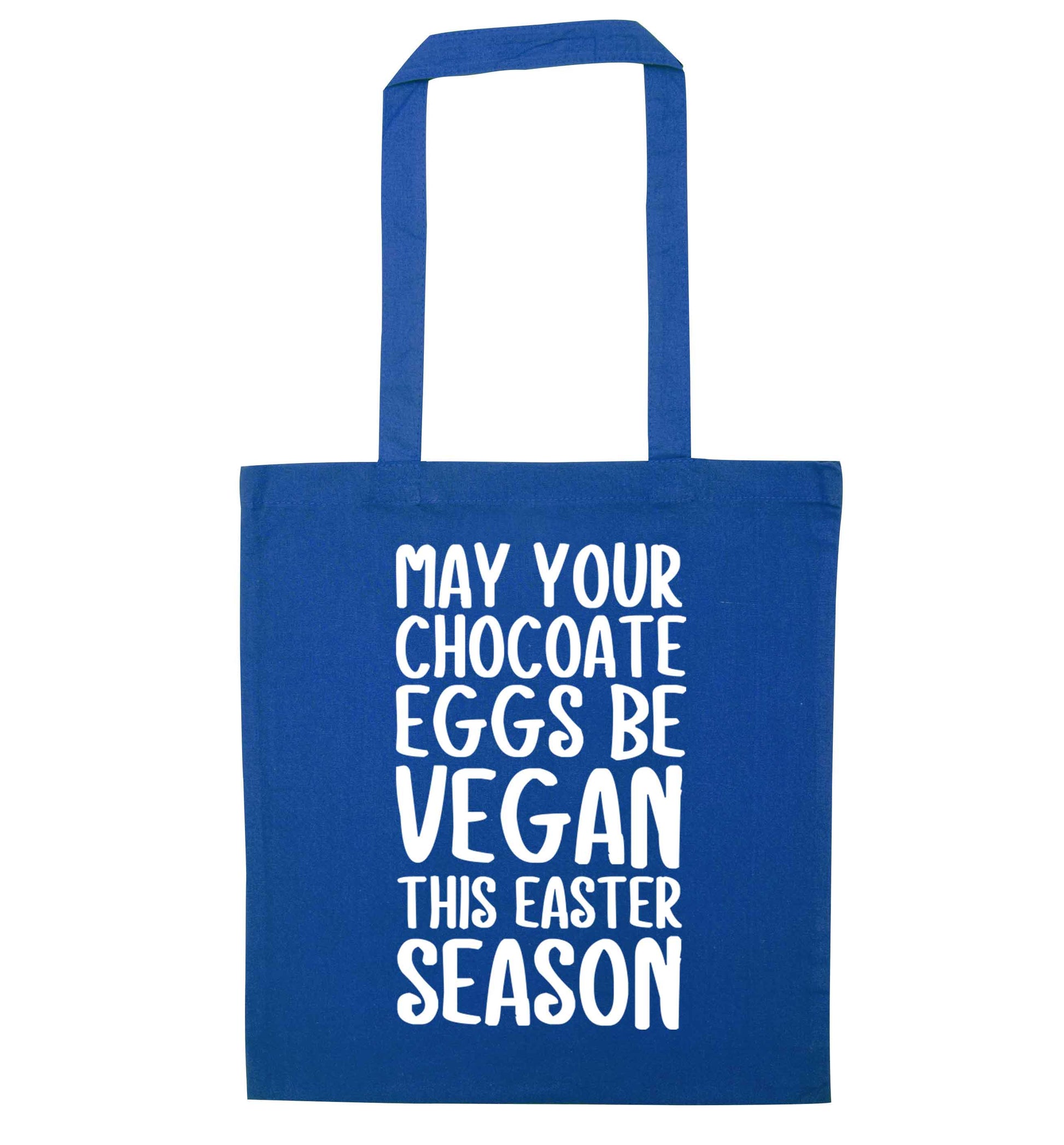 Easter bunny approved! Vegans will love this easter themed blue tote bag