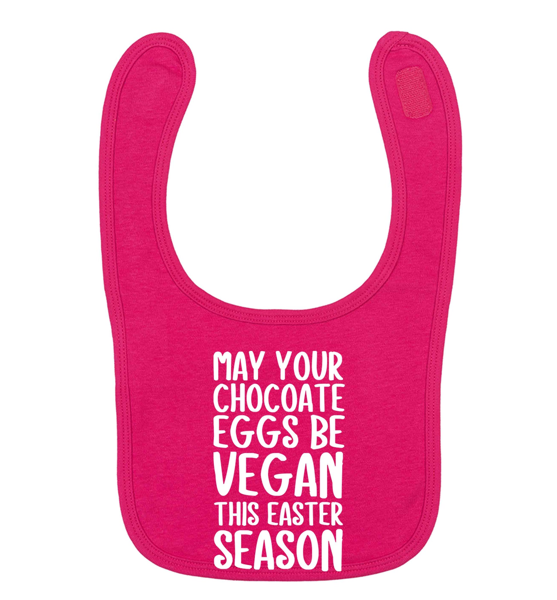 Easter bunny approved! Vegans will love this easter themed dark pink baby bib
