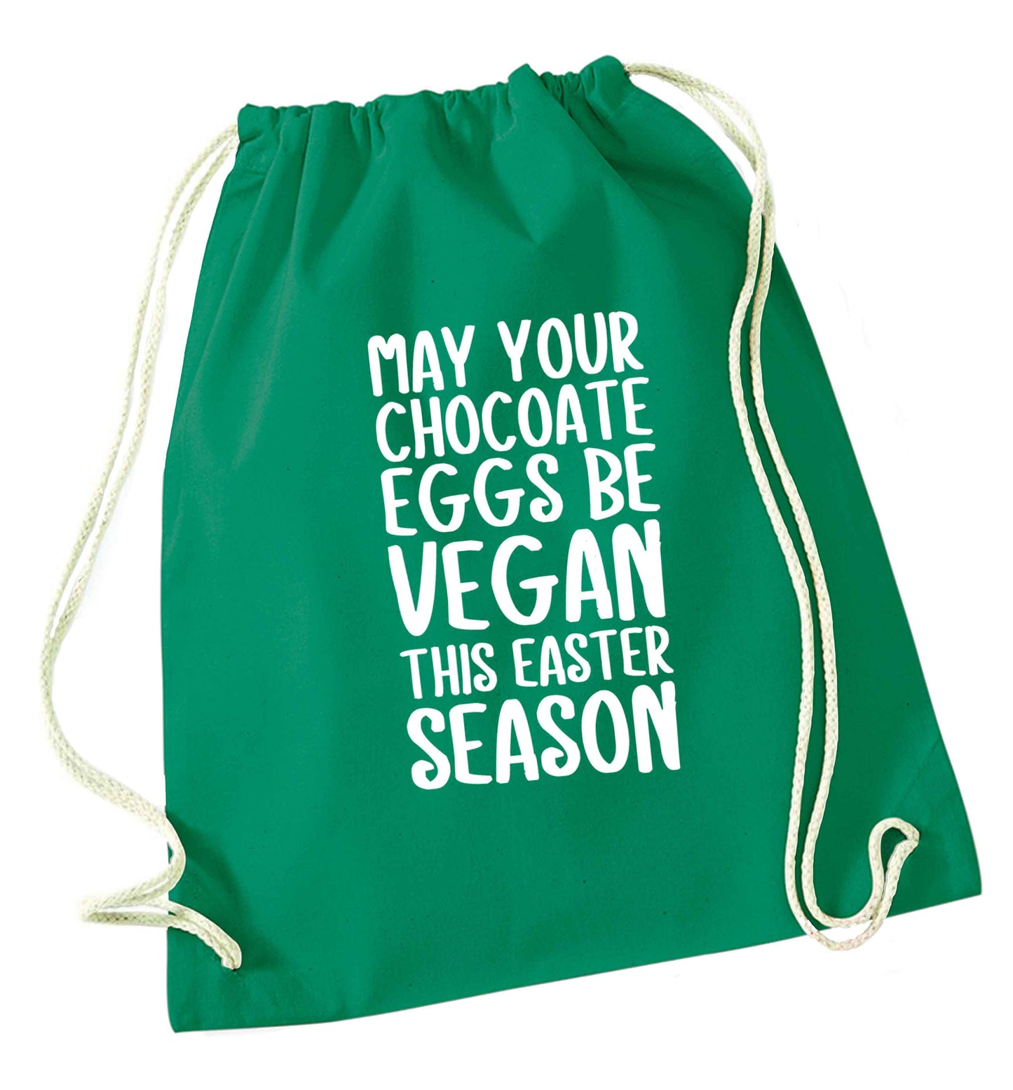 Easter bunny approved! Vegans will love this easter themed green drawstring bag
