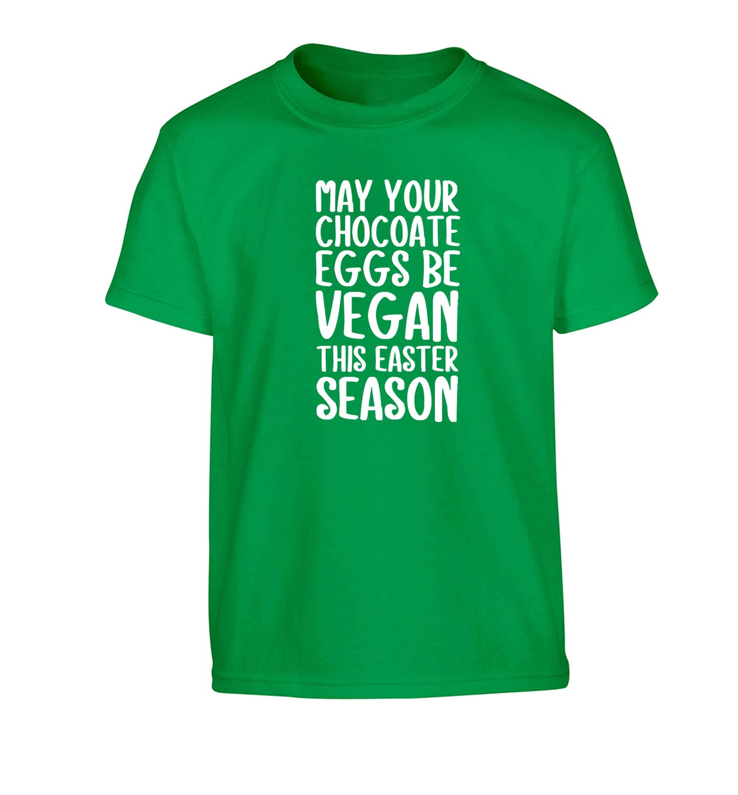 Easter bunny approved! Vegans will love this easter themed Children's green Tshirt 12-13 Years