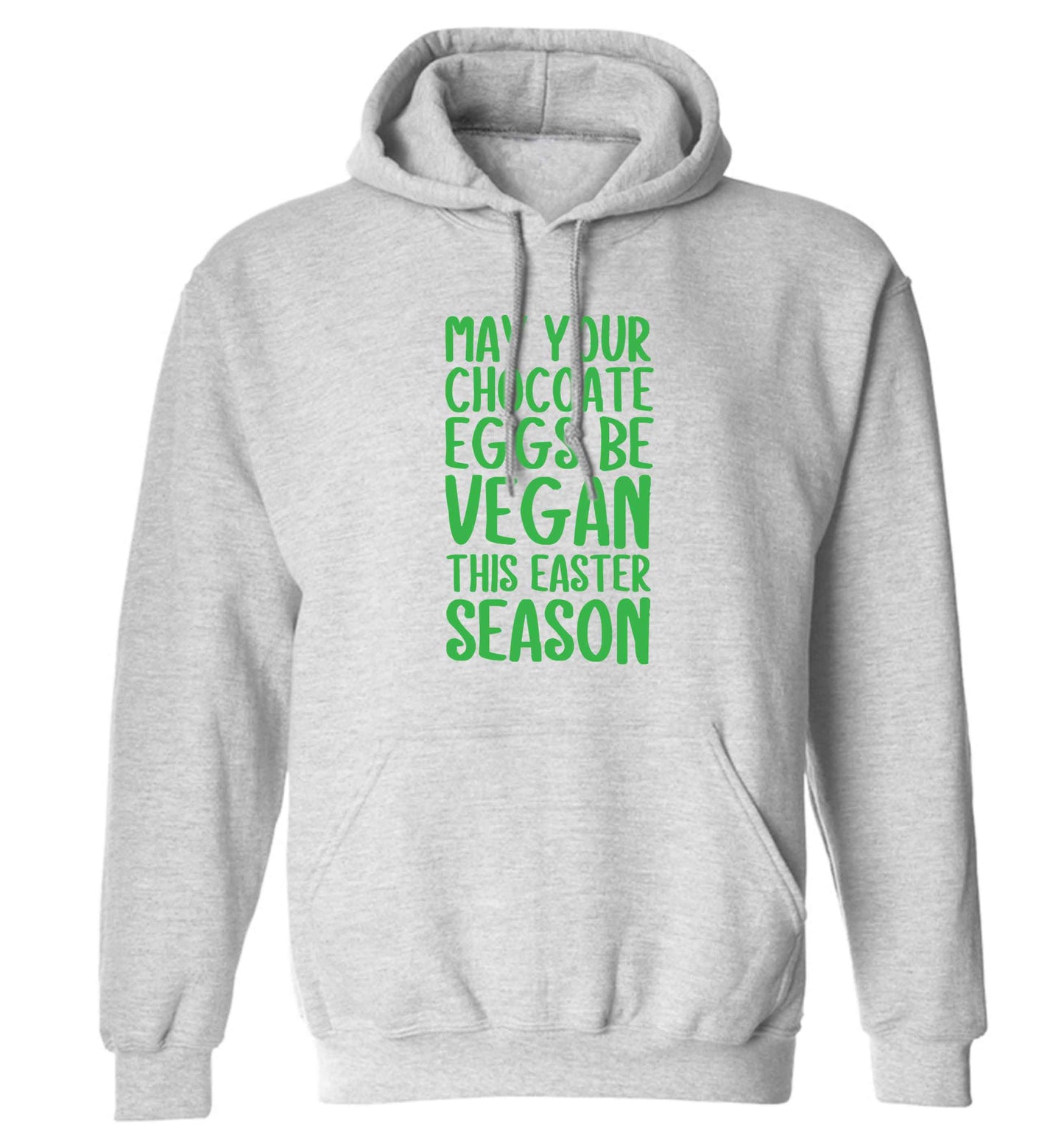 Easter bunny approved! Vegans will love this easter themed adults unisex grey hoodie 2XL