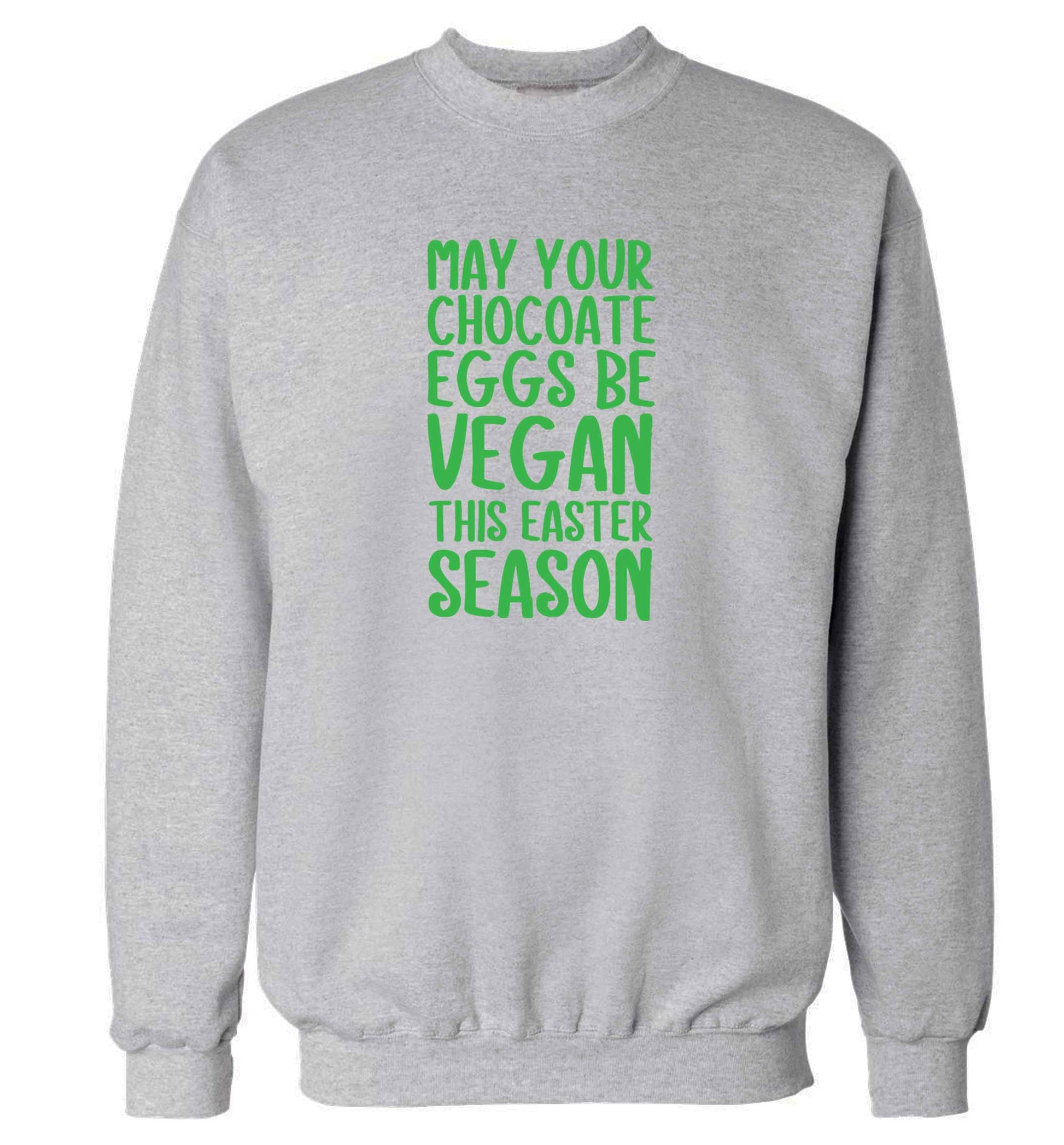 Easter bunny approved! Vegans will love this easter themed adult's unisex grey sweater 2XL