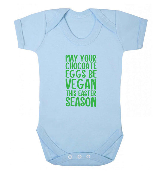 Easter bunny approved! Vegans will love this easter themed baby vest pale blue 18-24 months
