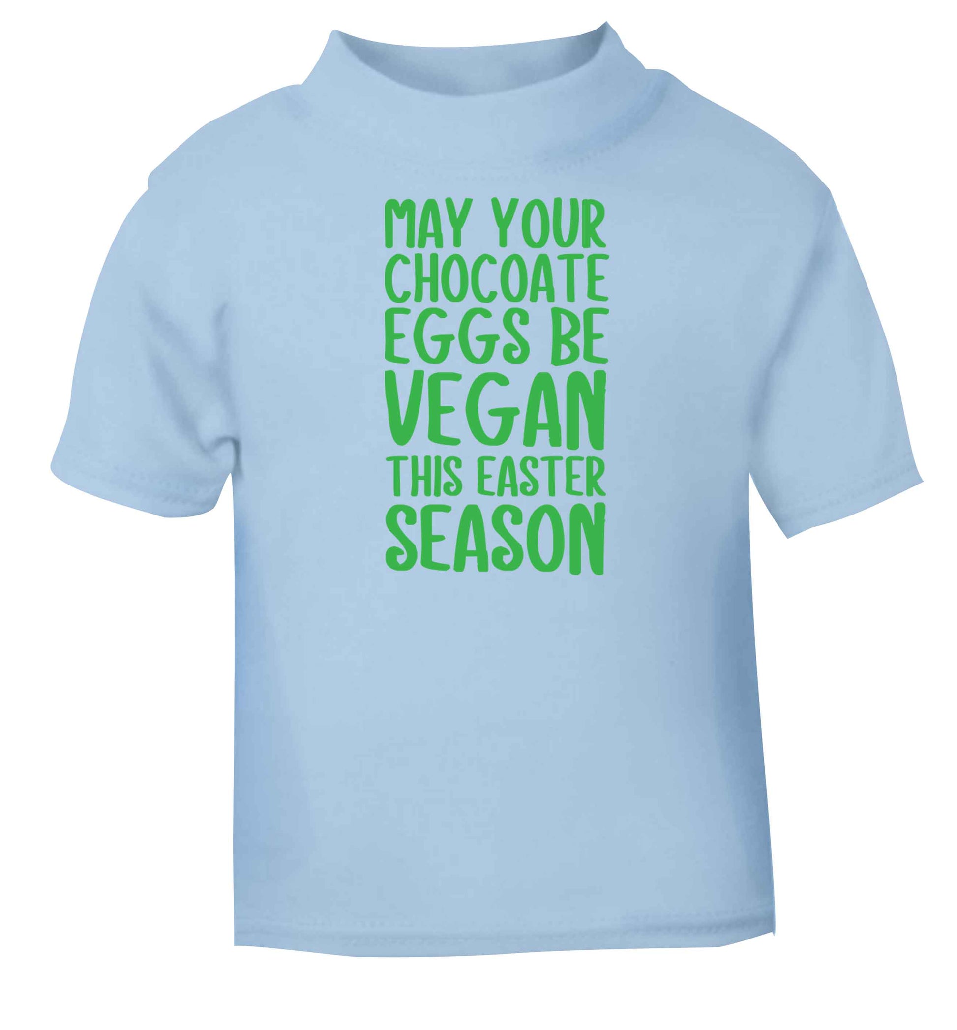 Easter bunny approved! Vegans will love this easter themed light blue baby toddler Tshirt 2 Years