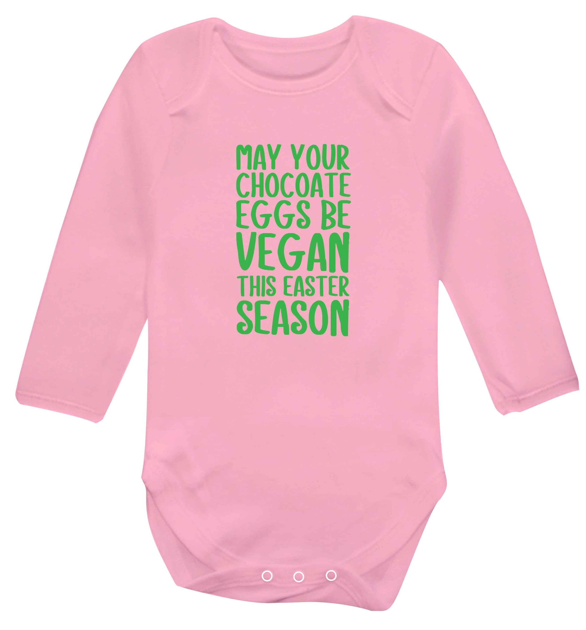 Easter bunny approved! Vegans will love this easter themed baby vest long sleeved pale pink 6-12 months