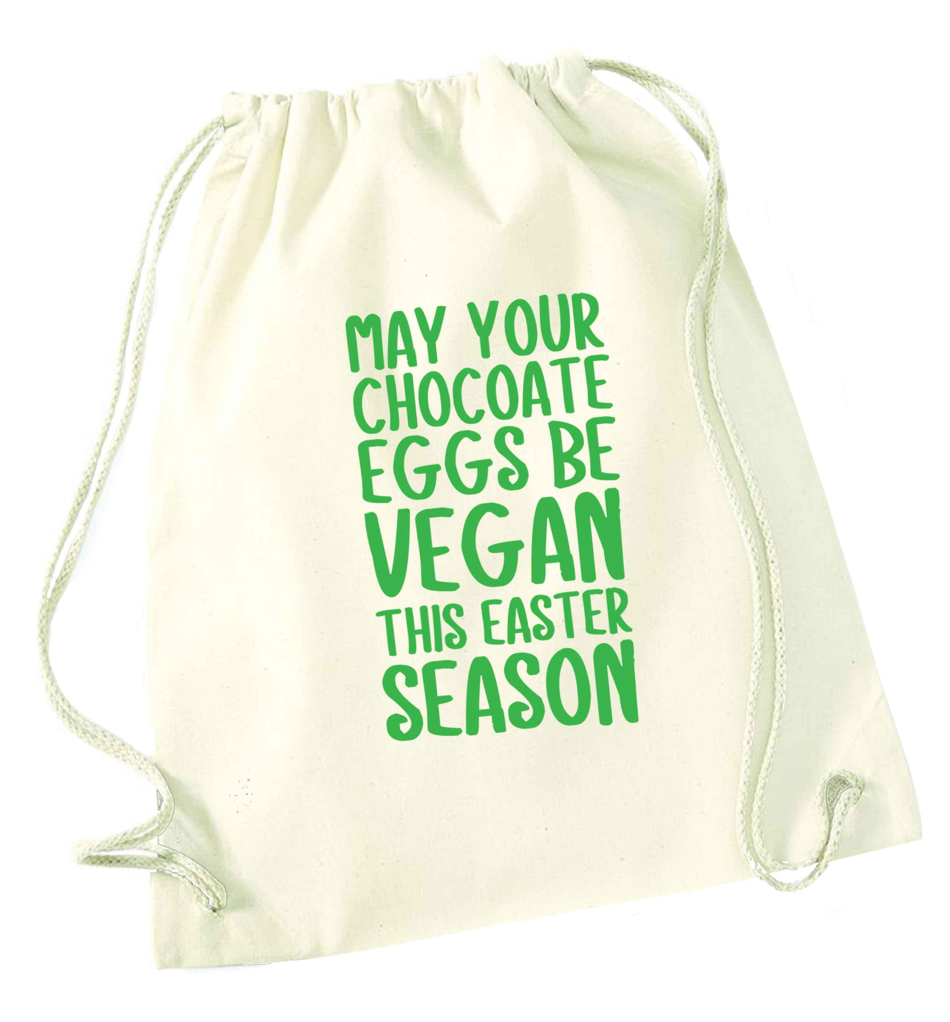 Easter bunny approved! Vegans will love this easter themed natural drawstring bag