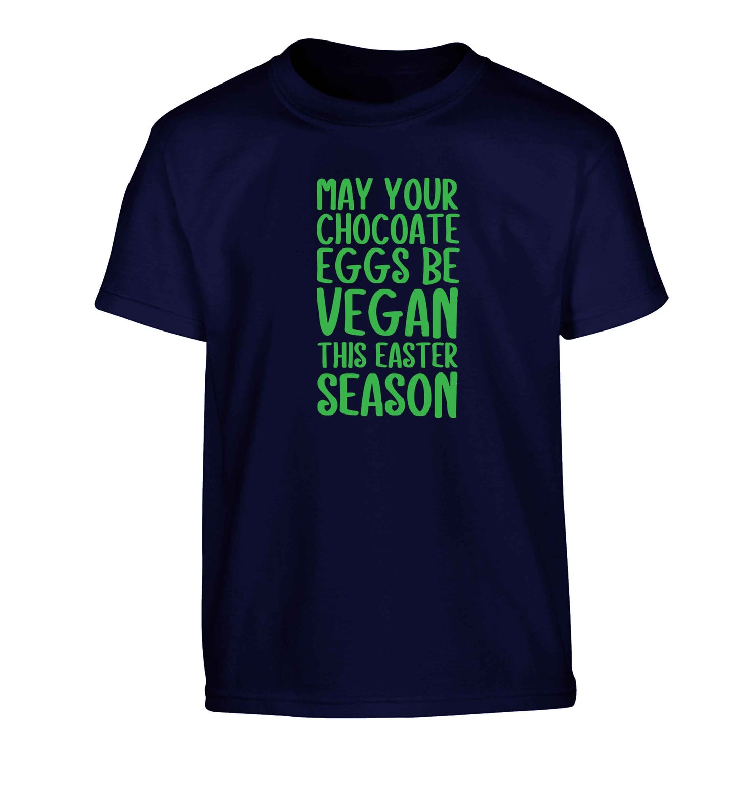 Easter bunny approved! Vegans will love this easter themed Children's navy Tshirt 12-13 Years