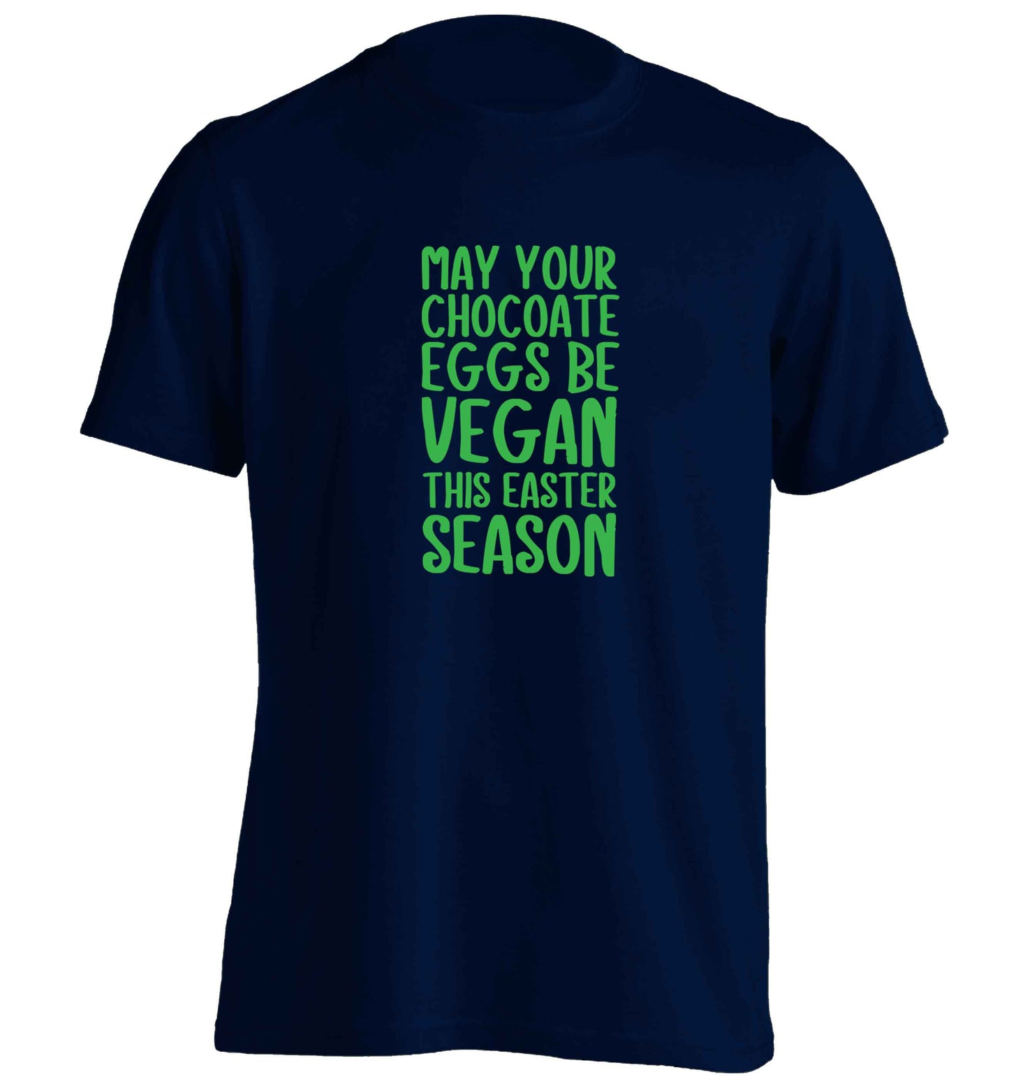 Easter bunny approved! Vegans will love this easter themed adults unisex navy Tshirt 2XL