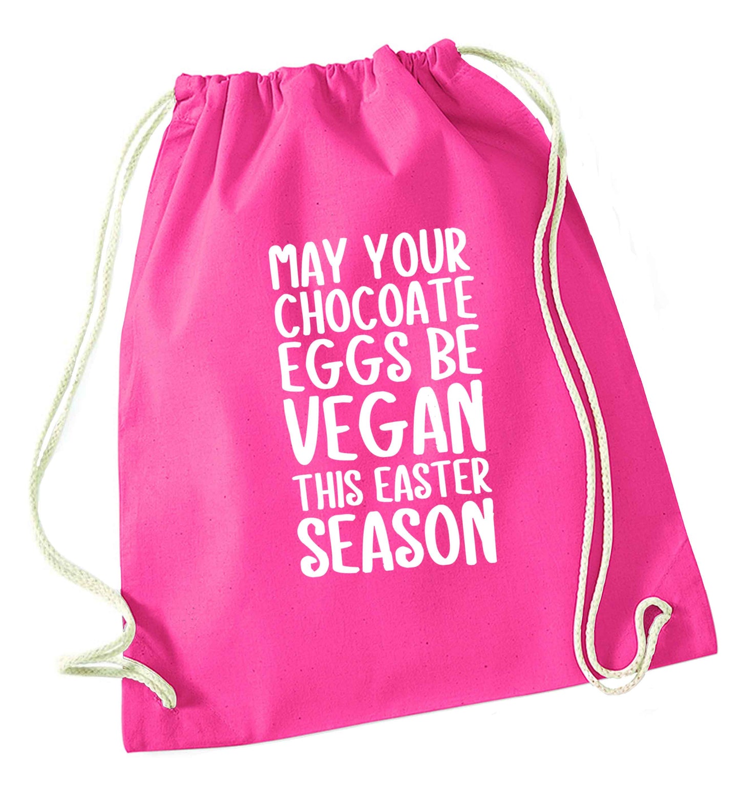 Easter bunny approved! Vegans will love this easter themed pink drawstring bag