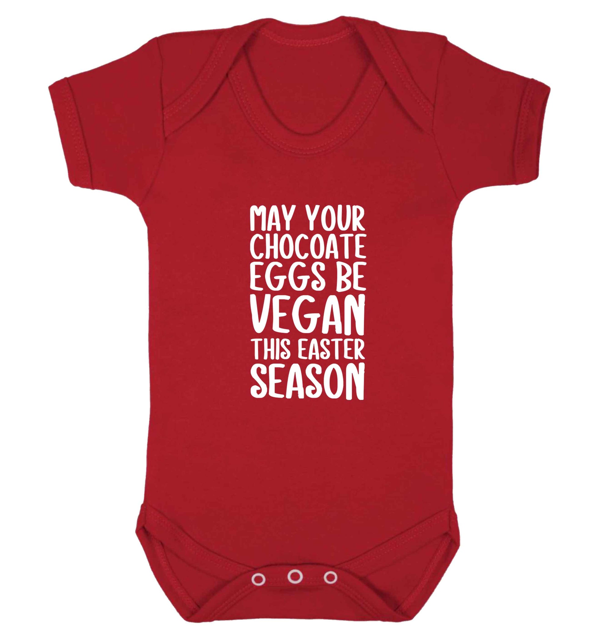Easter bunny approved! Vegans will love this easter themed baby vest red 18-24 months