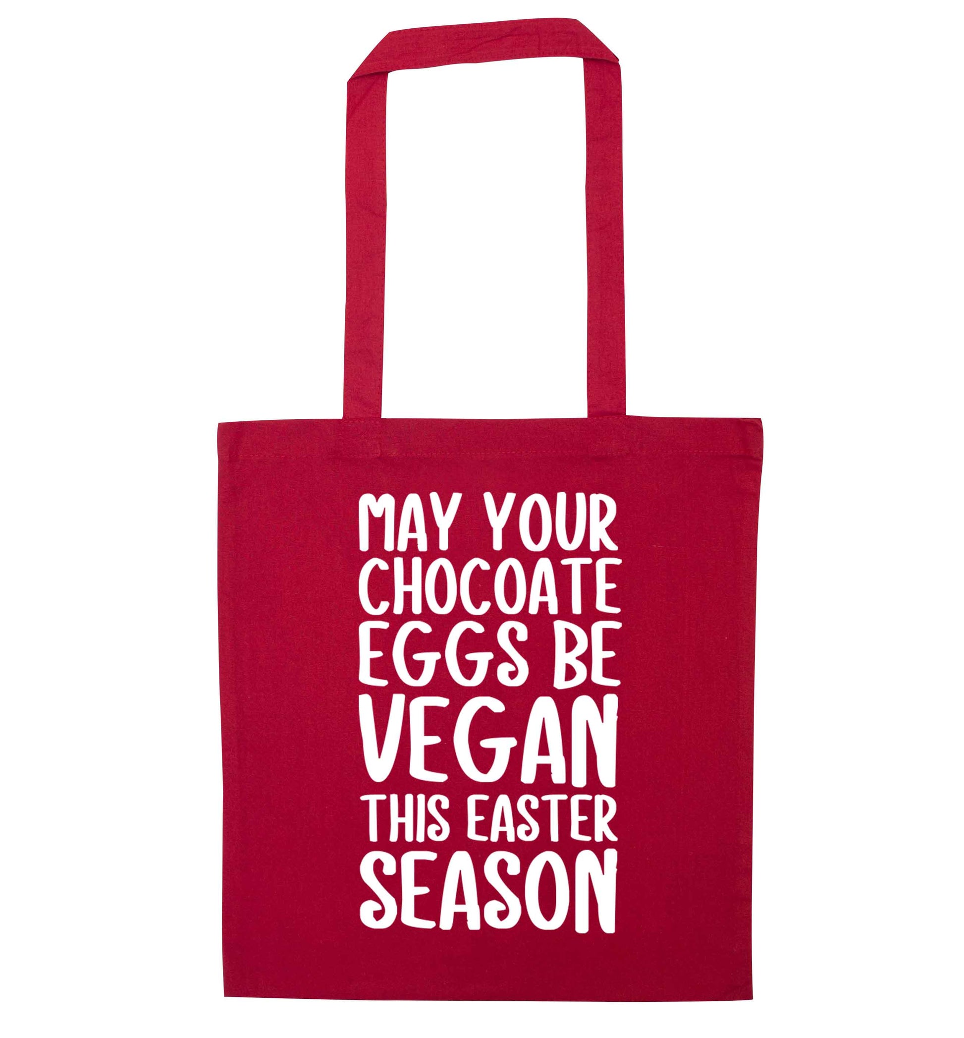 Easter bunny approved! Vegans will love this easter themed red tote bag
