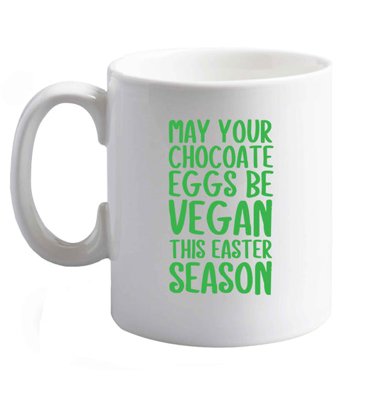10 oz Easter bunny approved! Vegans will love this easter themed   ceramic mug right handed