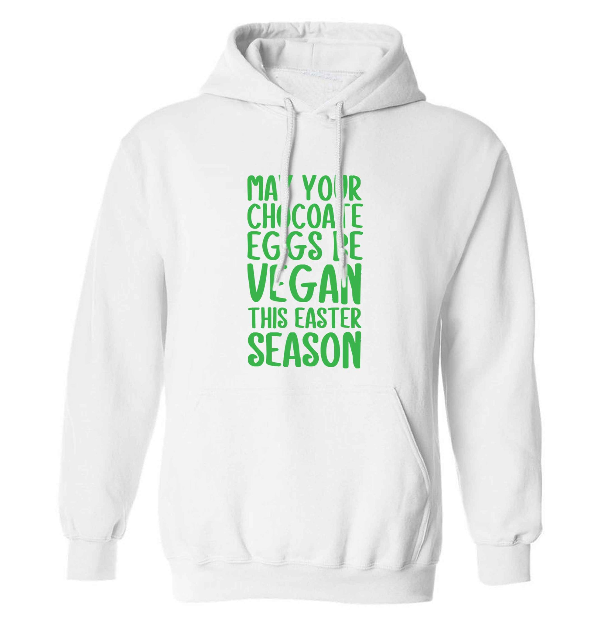 Easter bunny approved! Vegans will love this easter themed adults unisex white hoodie 2XL