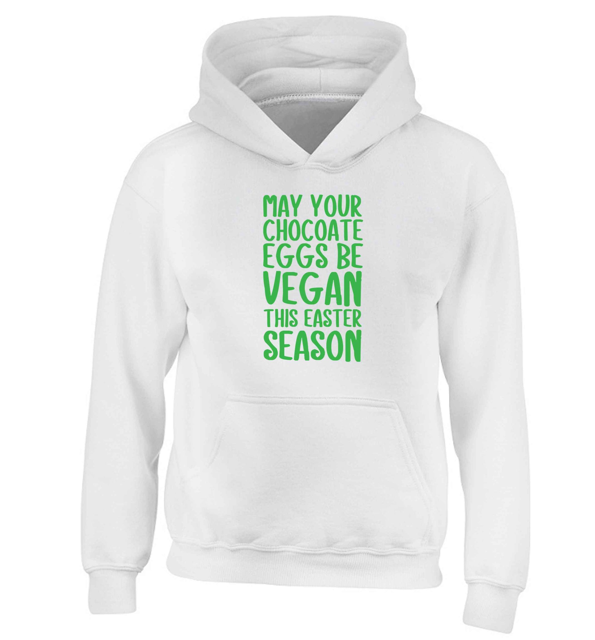 Easter bunny approved! Vegans will love this easter themed children's white hoodie 12-13 Years