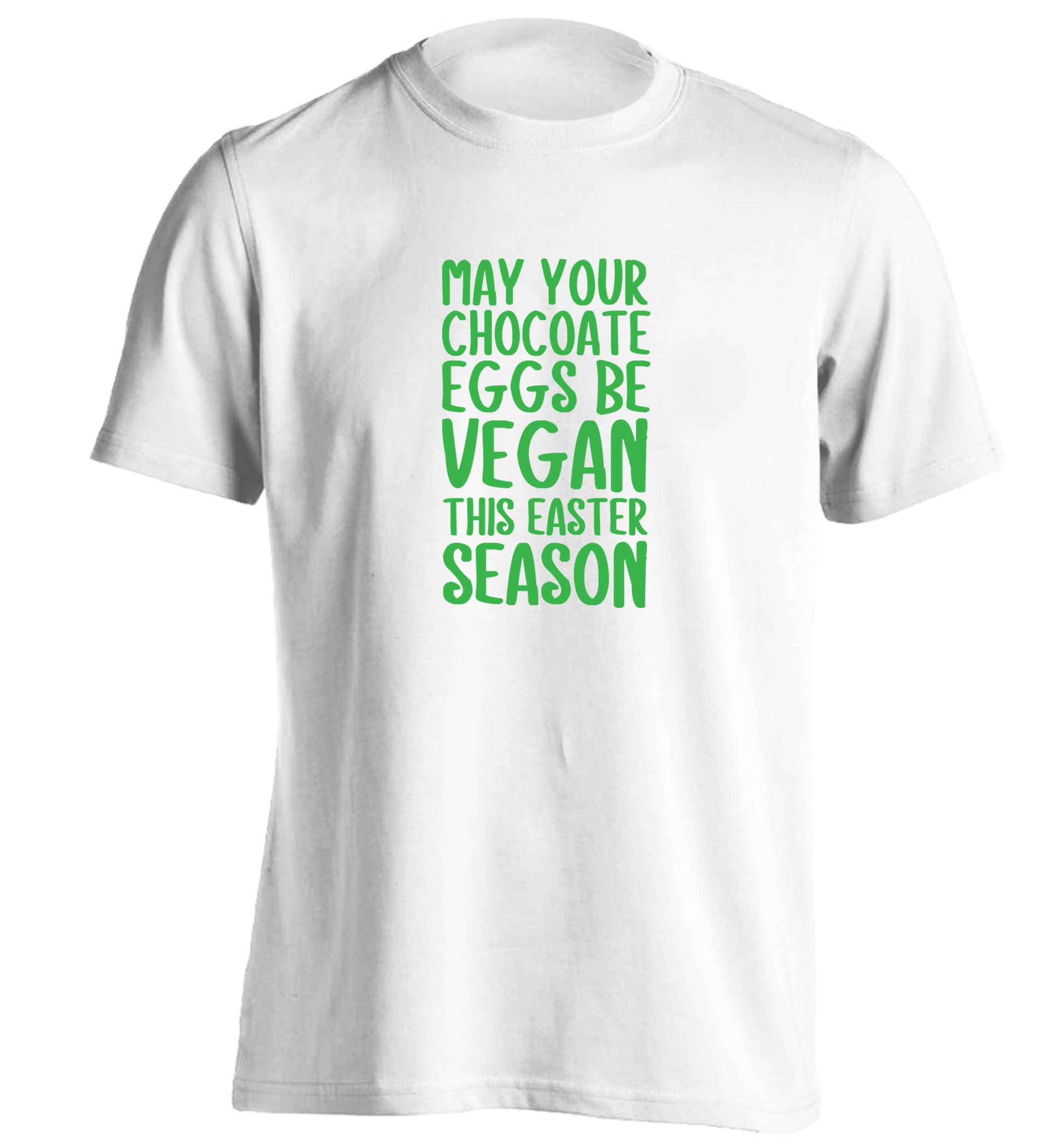 Easter bunny approved! Vegans will love this easter themed adults unisex white Tshirt 2XL
