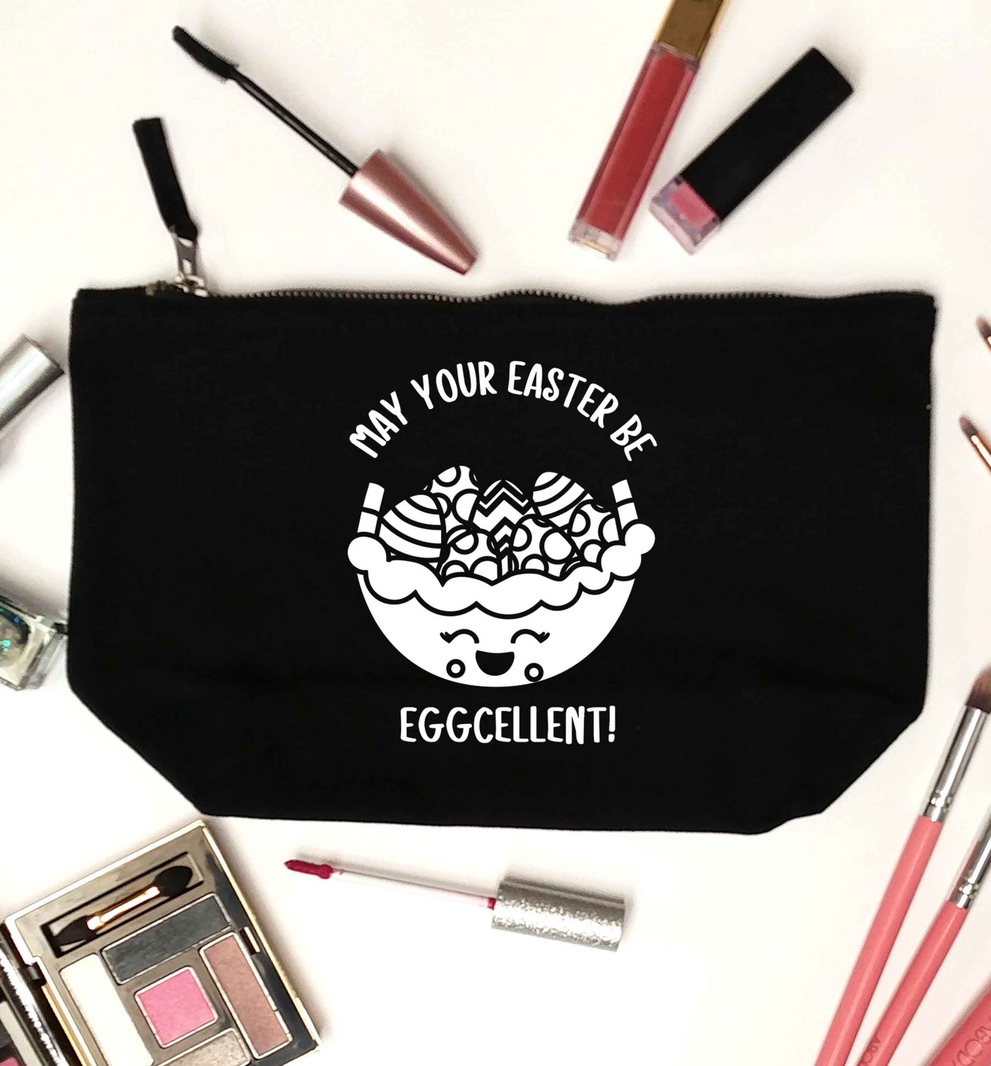 May your Easter be eggcellent black makeup bag