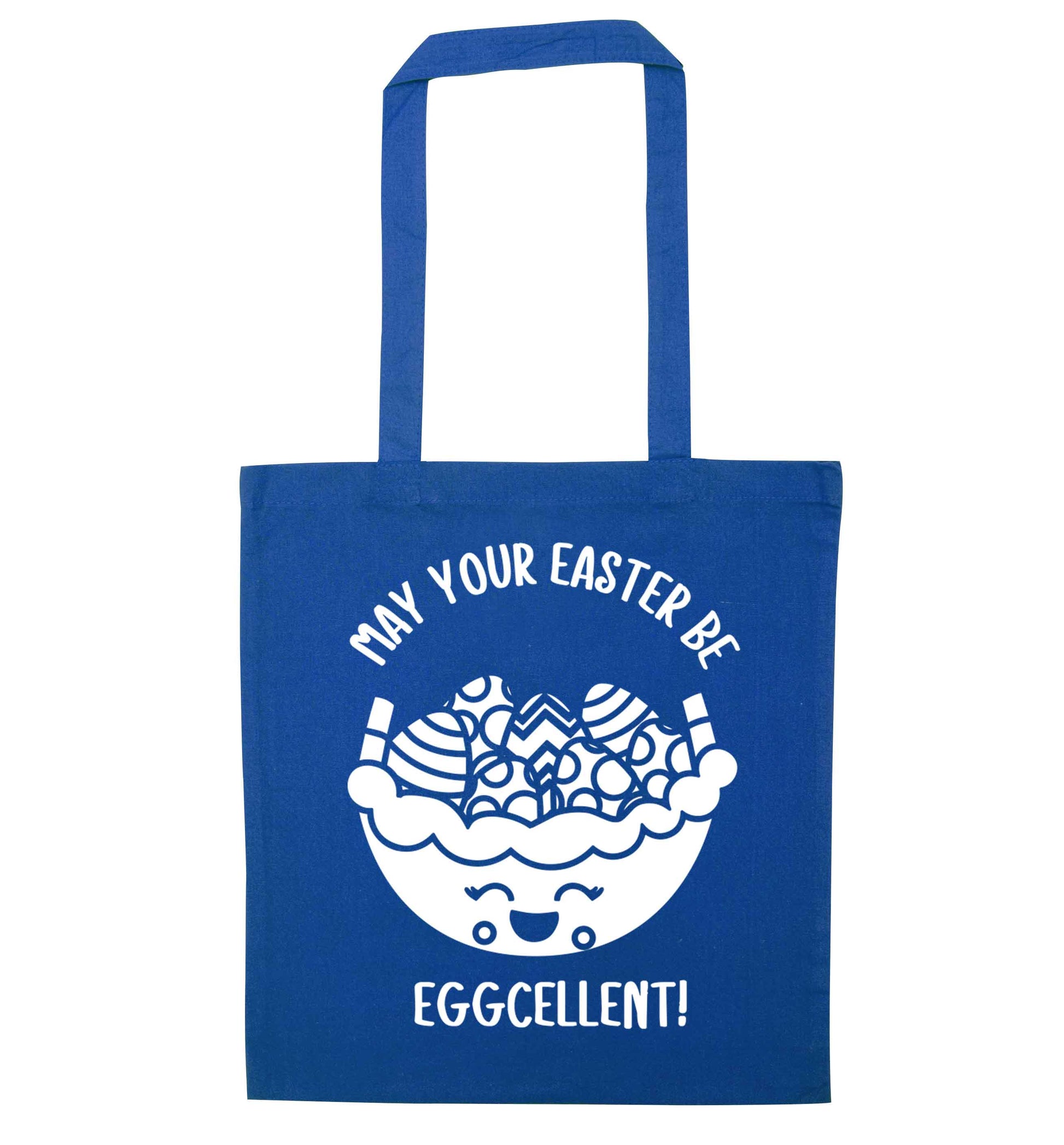 May your Easter be eggcellent blue tote bag