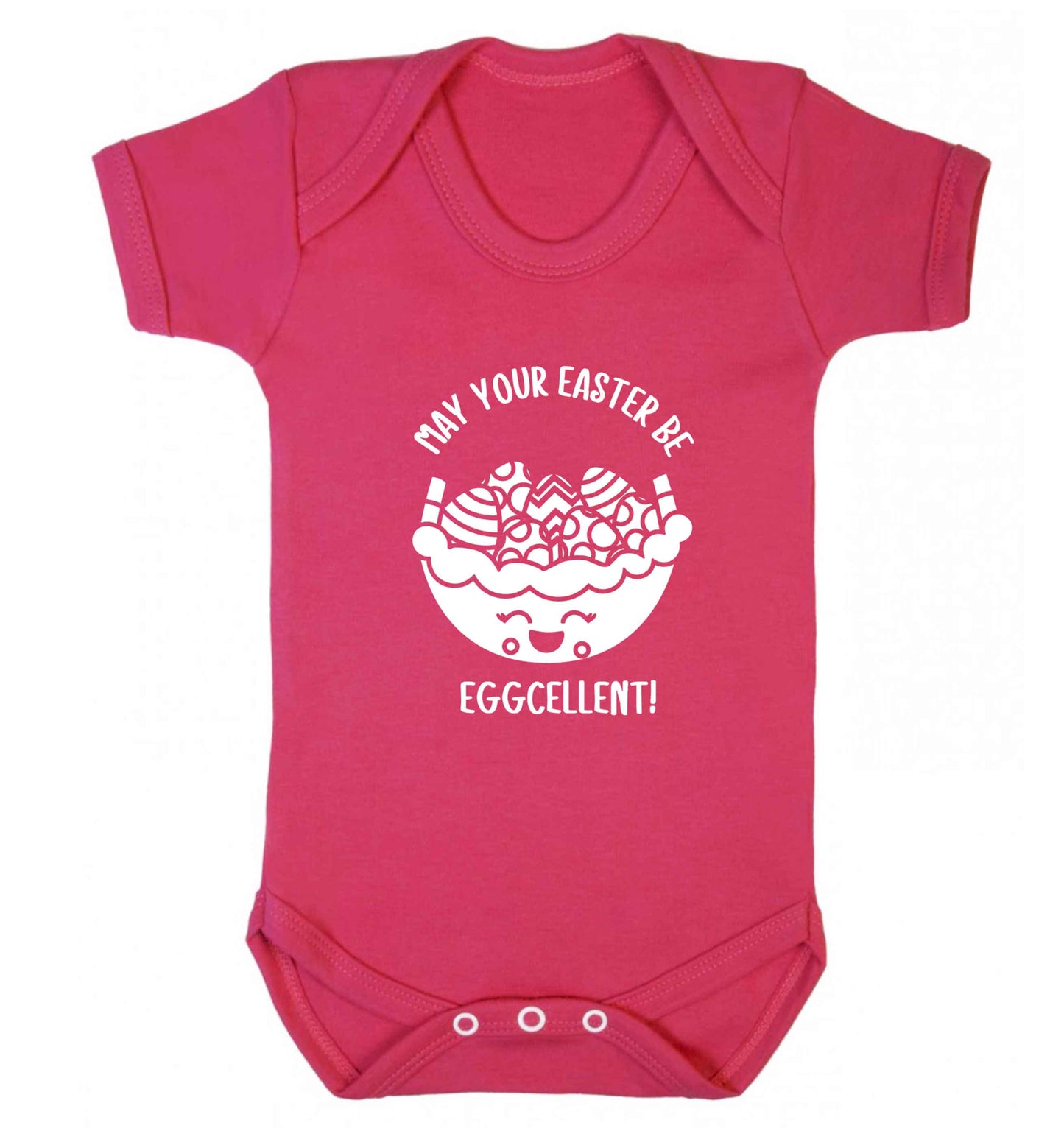 May your Easter be eggcellent baby vest dark pink 18-24 months