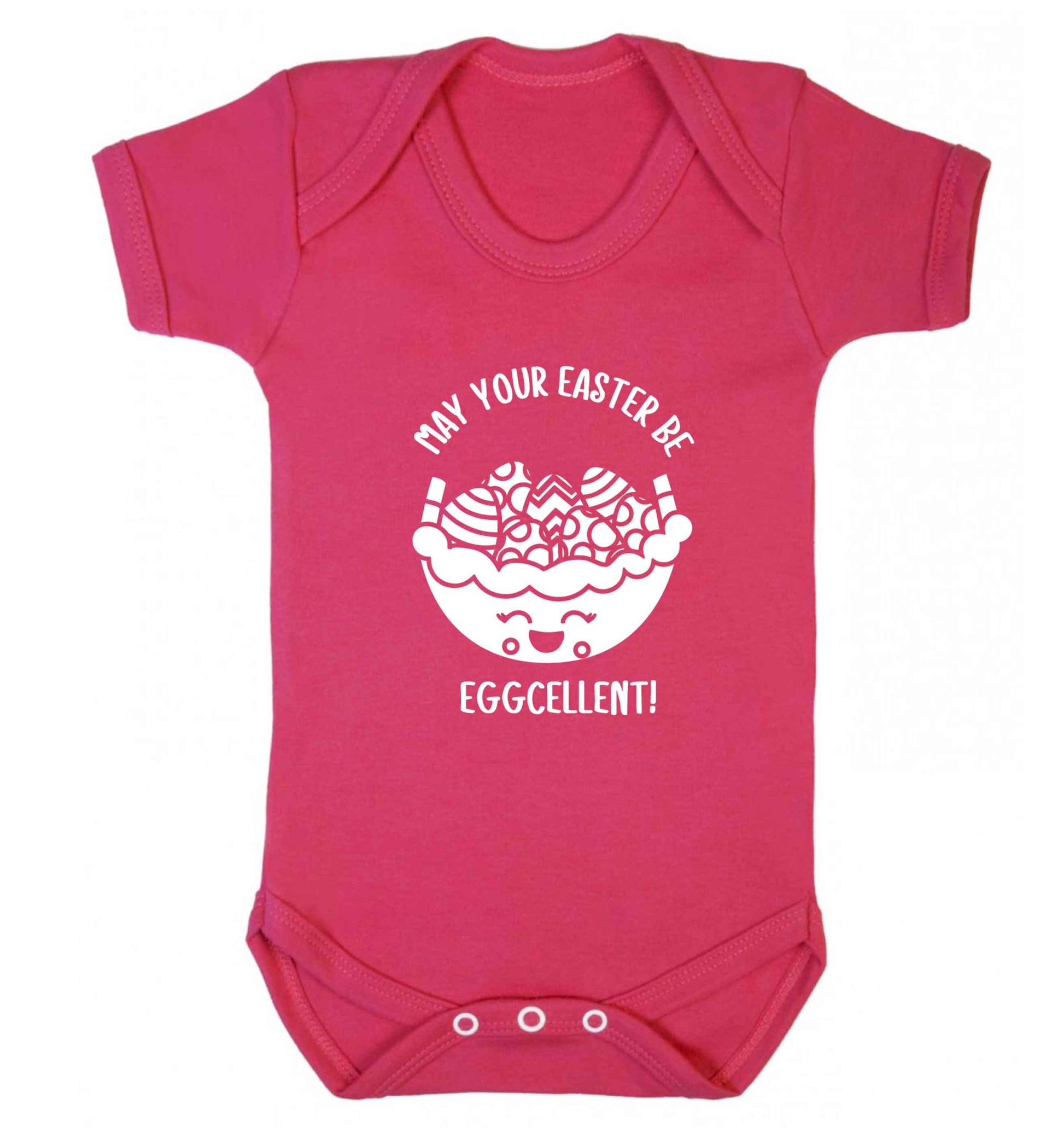 May your Easter be eggcellent baby vest dark pink 18-24 months