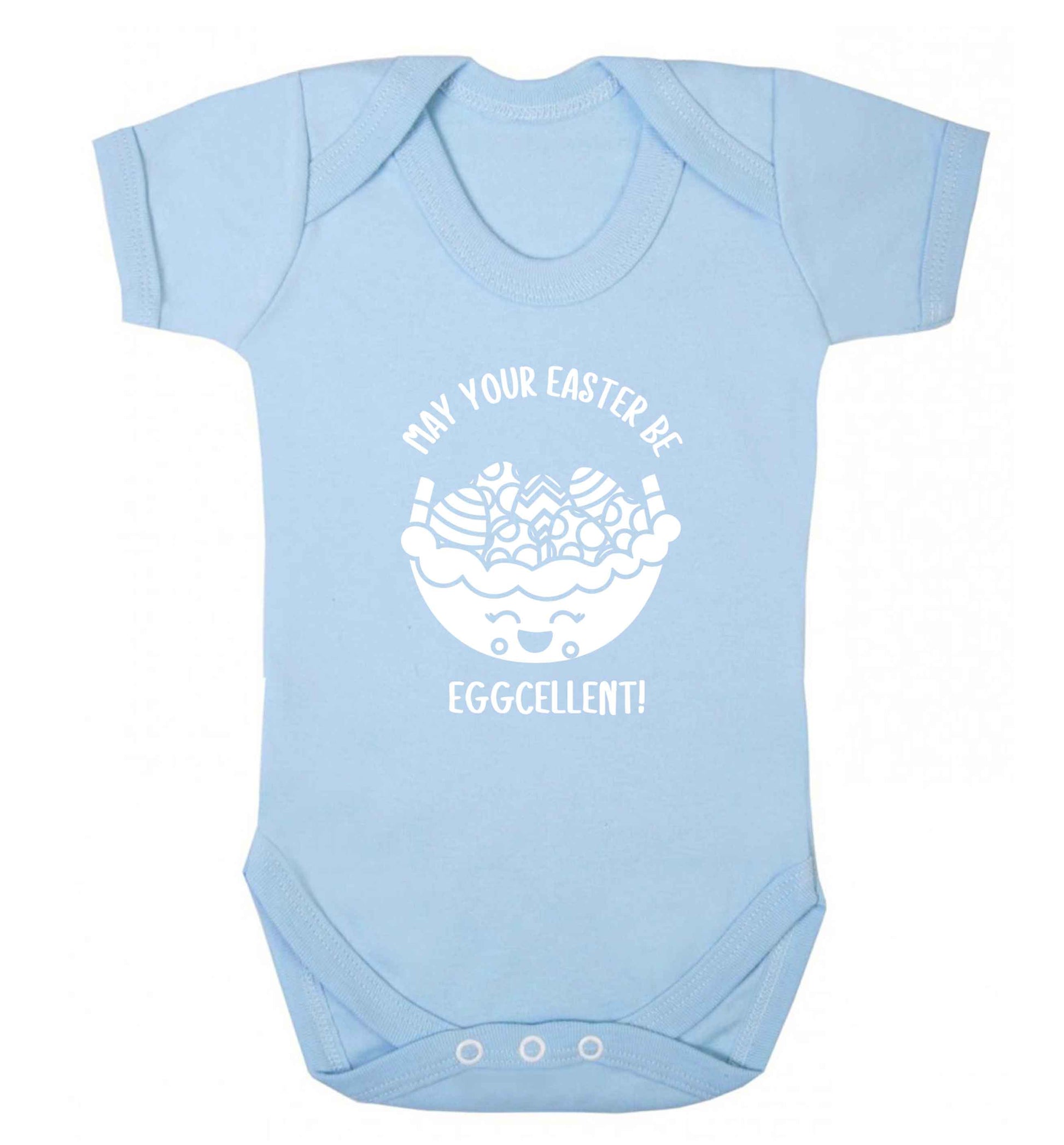 May your Easter be eggcellent baby vest pale blue 18-24 months