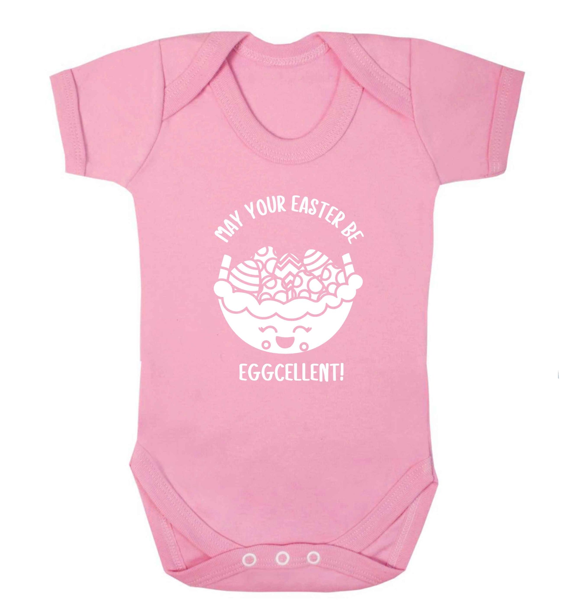 May your Easter be eggcellent baby vest pale pink 18-24 months