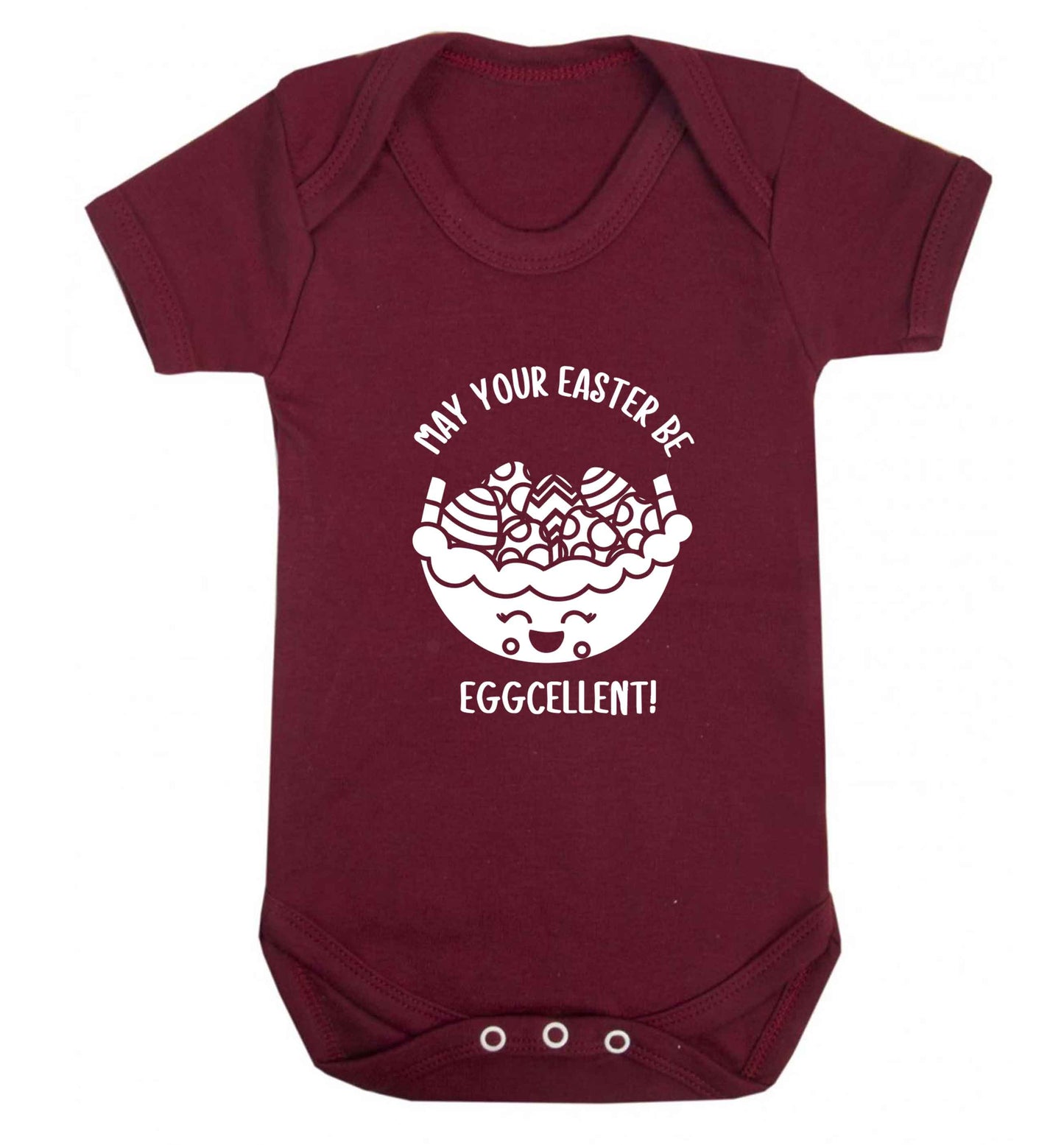 May your Easter be eggcellent baby vest maroon 18-24 months
