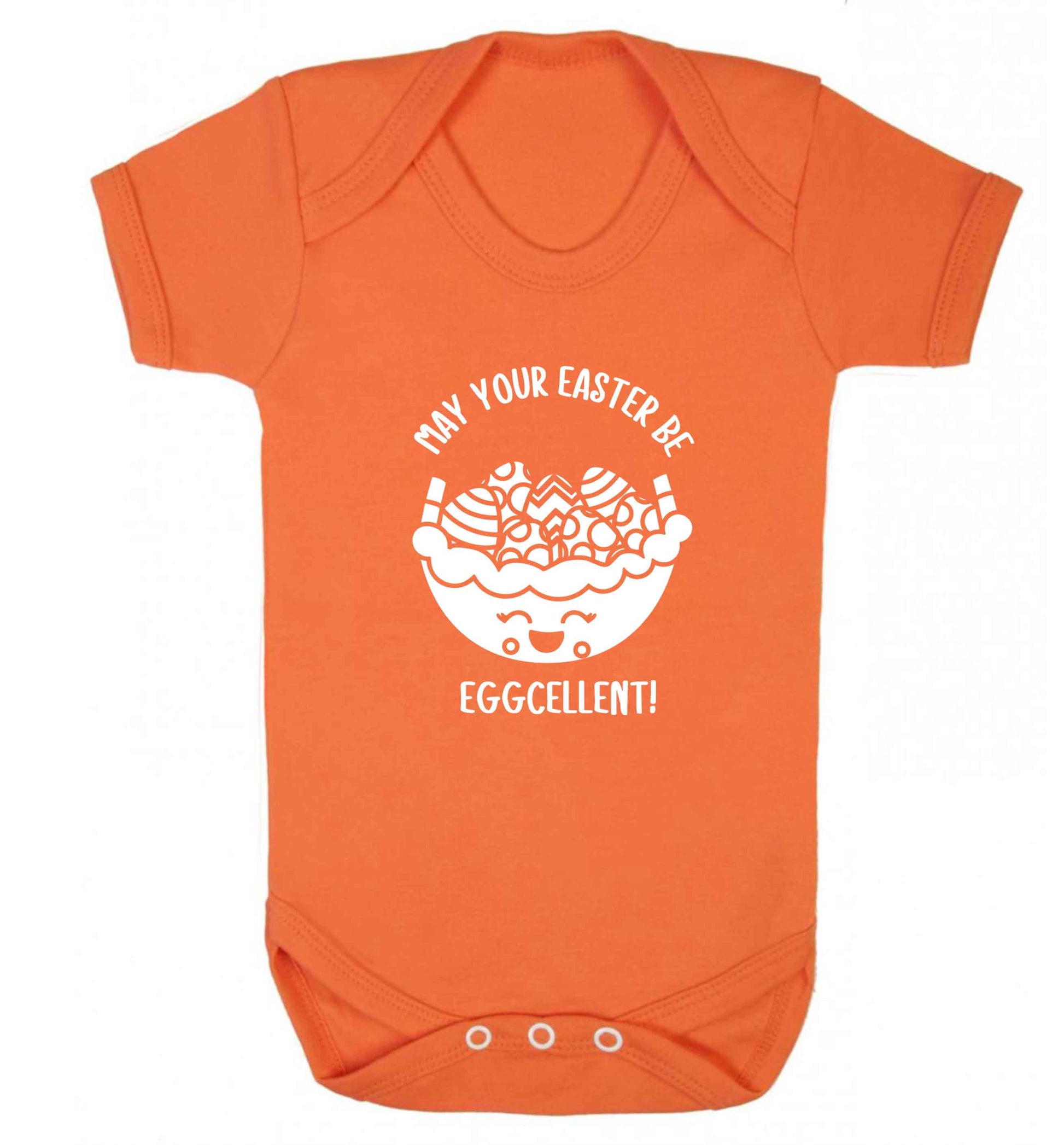 May your Easter be eggcellent baby vest orange 18-24 months