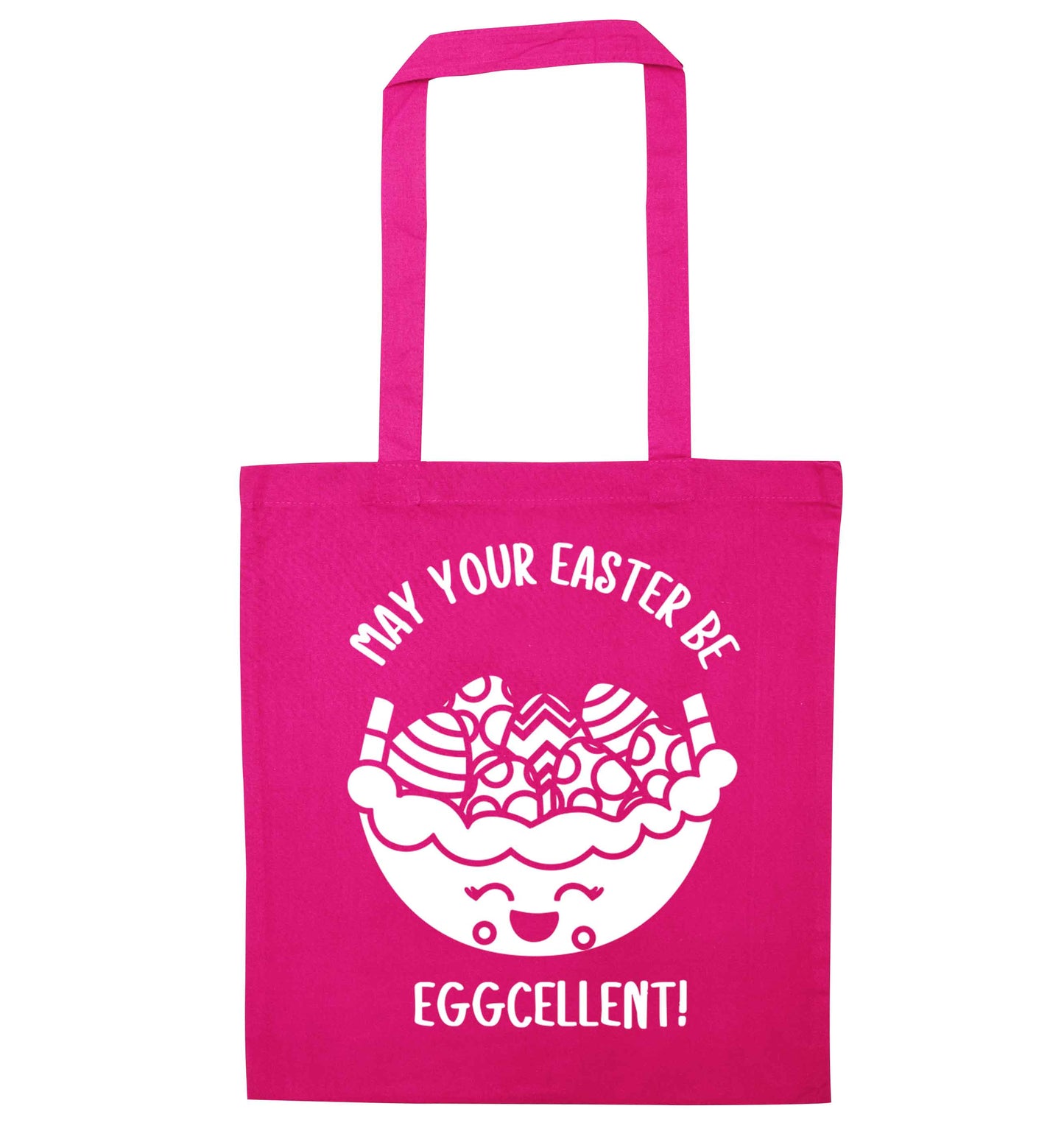May your Easter be eggcellent pink tote bag
