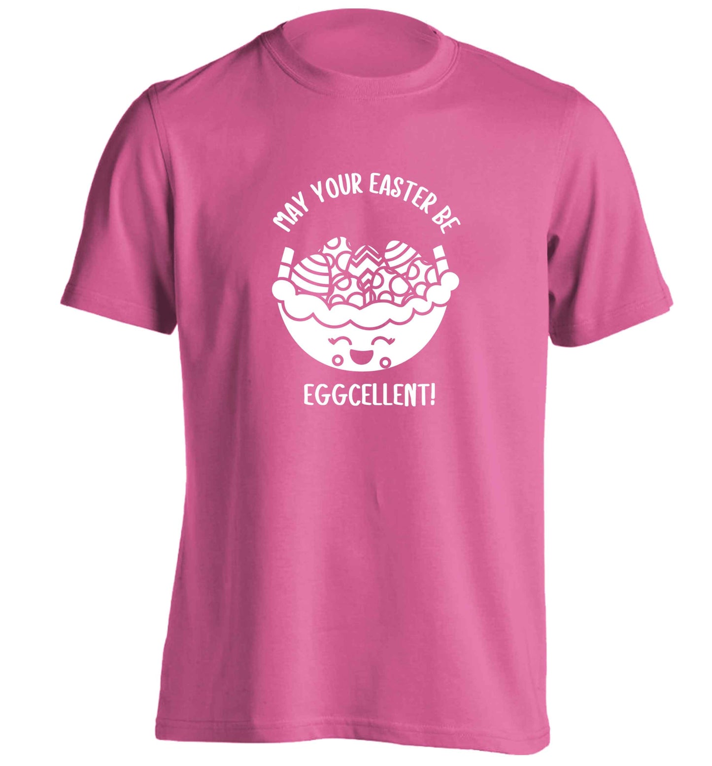 May your Easter be eggcellent adults unisex pink Tshirt 2XL