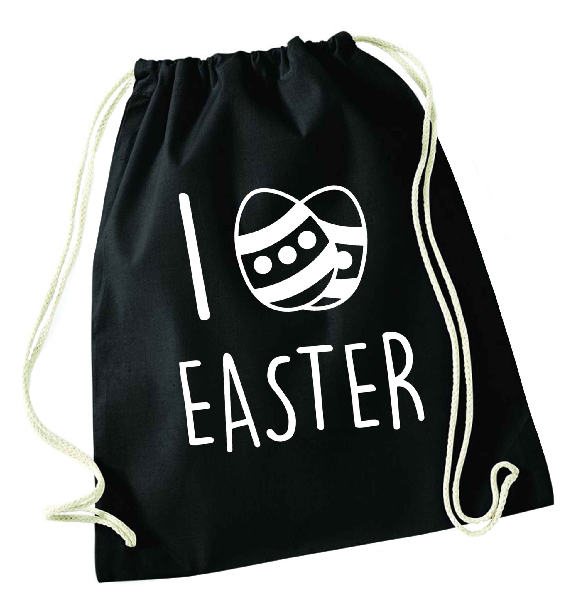 I love Easter black drawstring bag