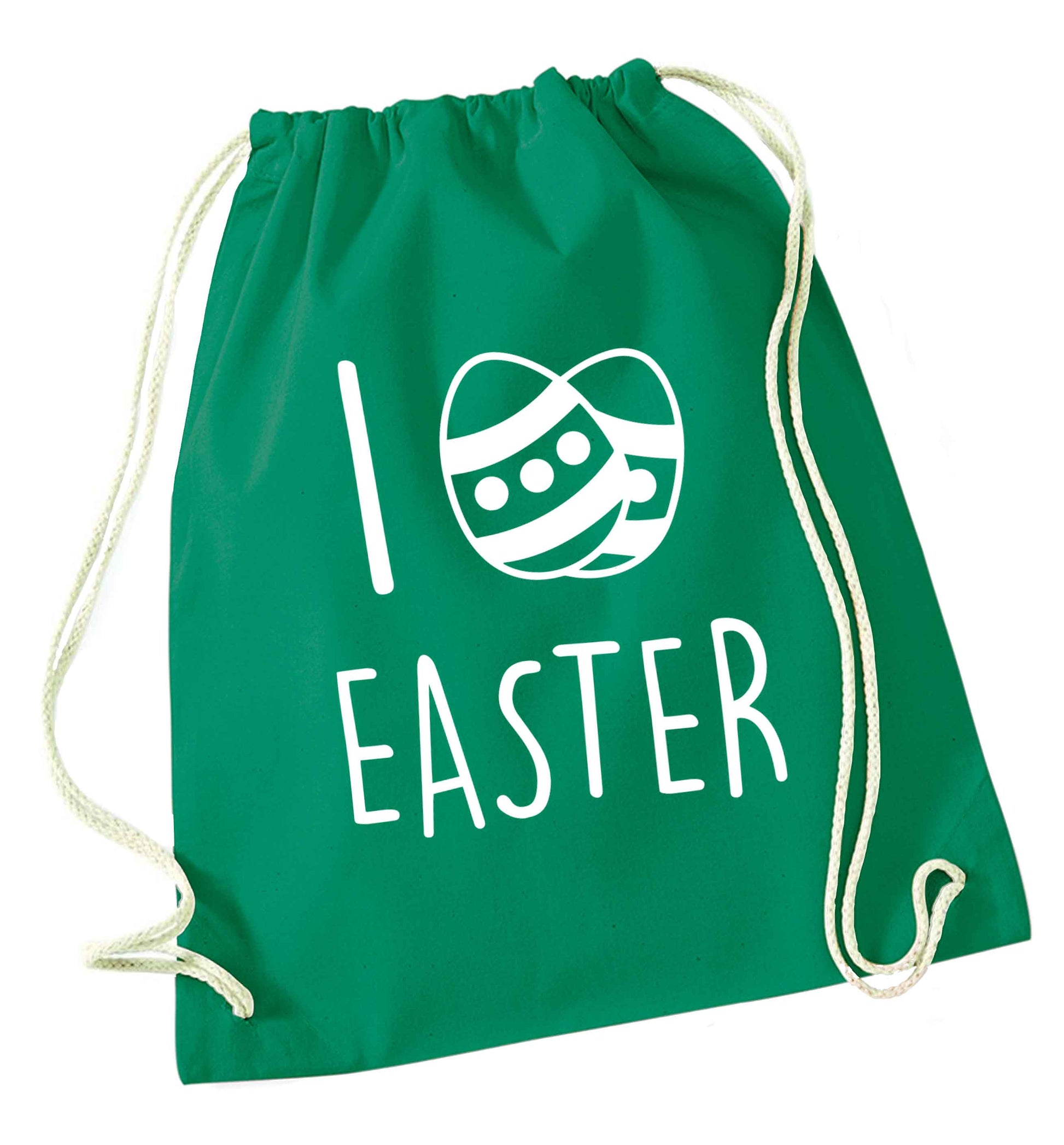 I love Easter green drawstring bag