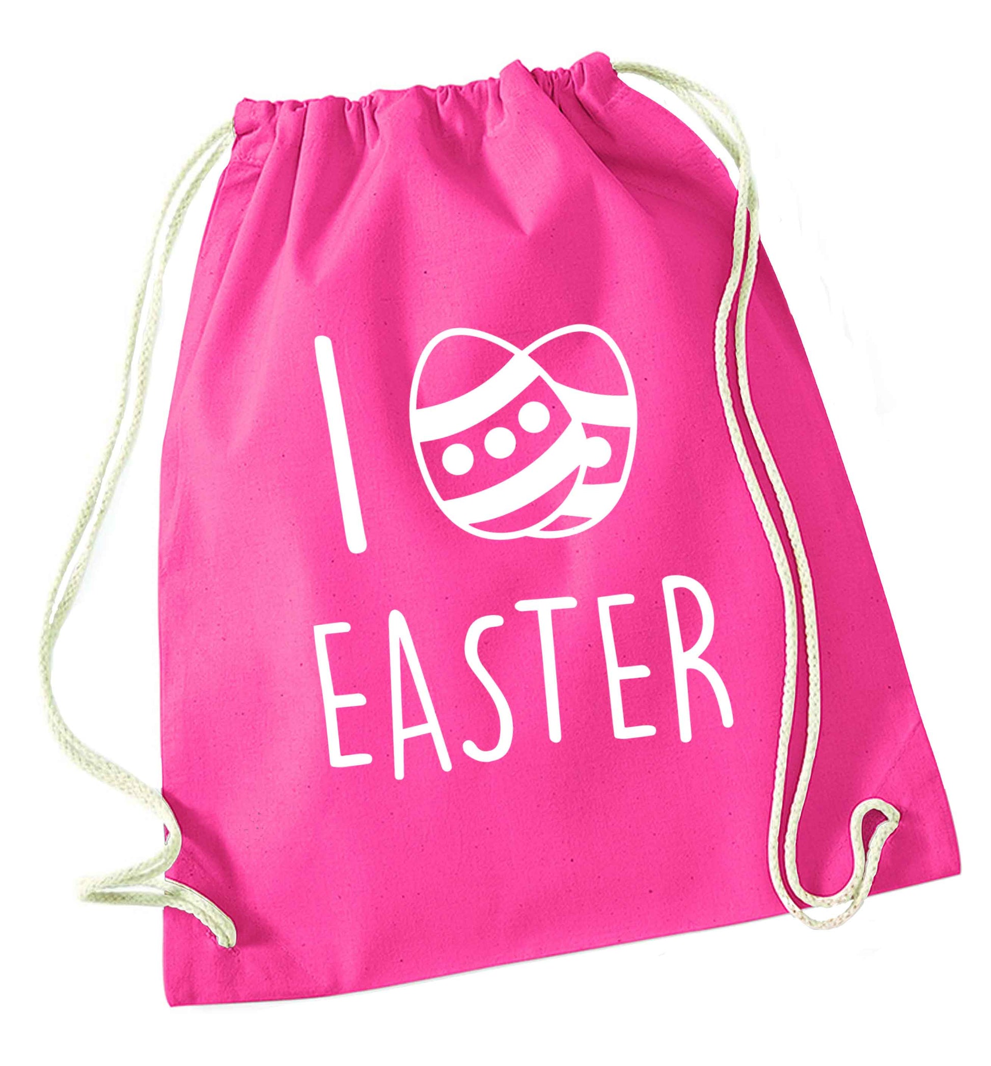 I love Easter pink drawstring bag