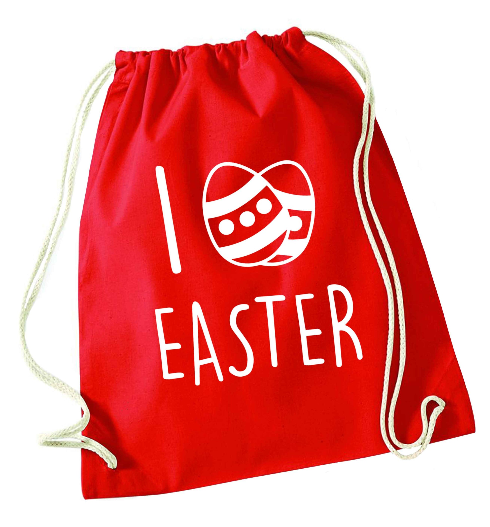 I love Easter red drawstring bag 