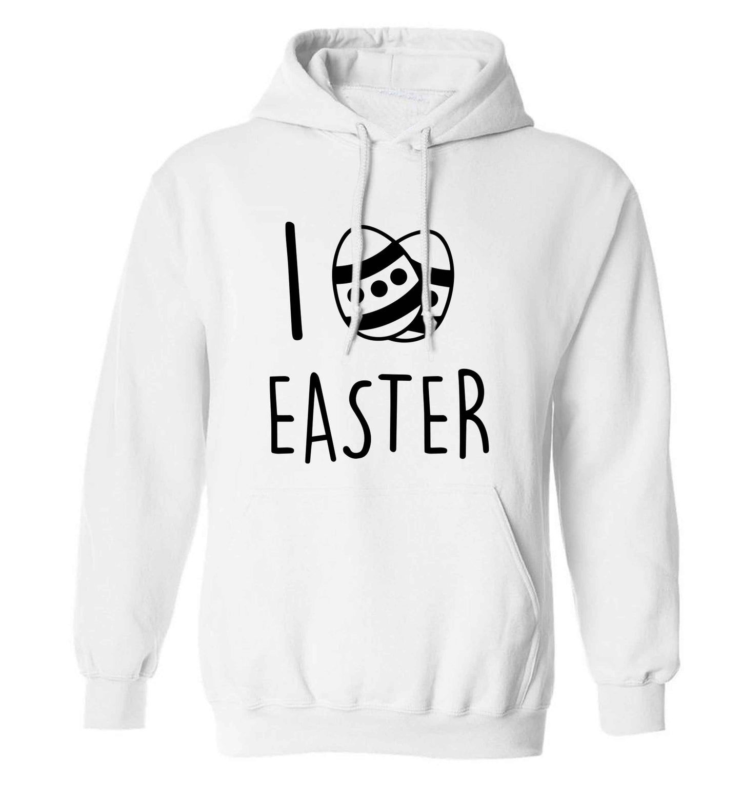 I love Easter adults unisex white hoodie 2XL