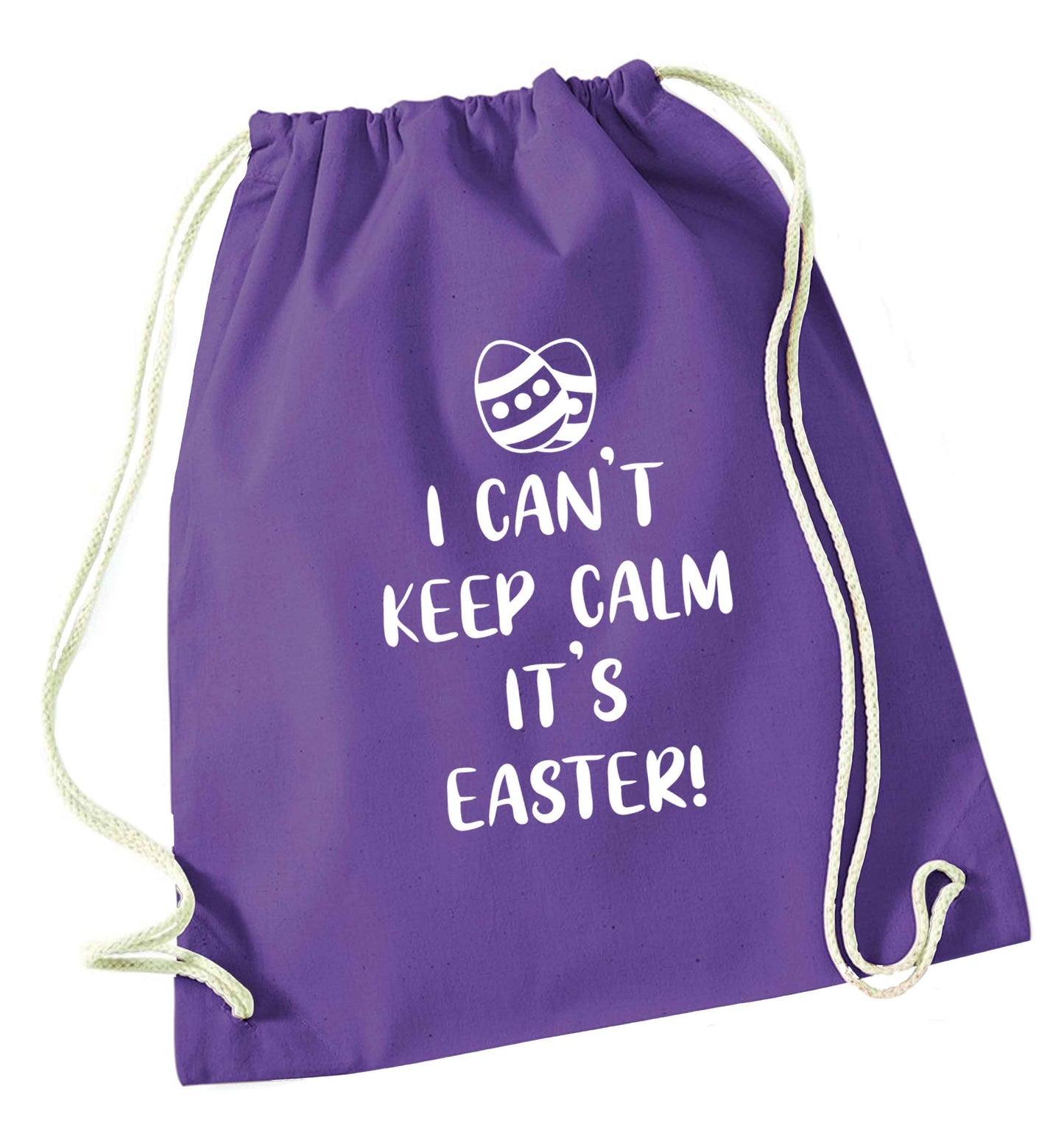 I can't keep calm it's Easter purple drawstring bag