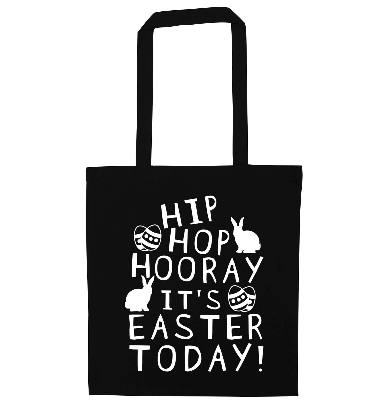 Hip hip hooray it's Easter today! black tote bag