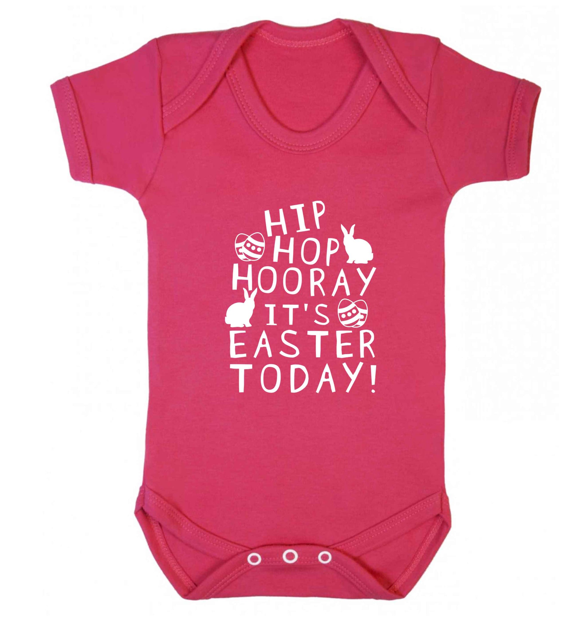 Hip hip hooray it's Easter today! baby vest dark pink 18-24 months